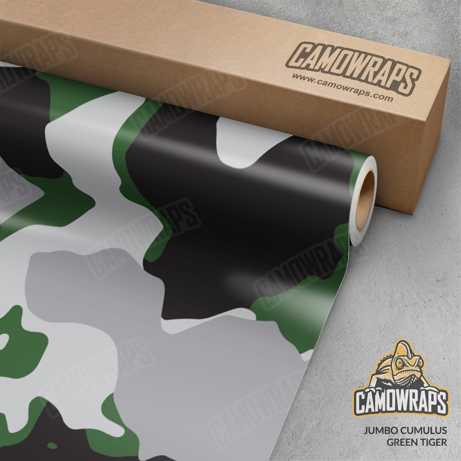 Jumbo Cumulus Green Tiger Camo Vinyl Wrap