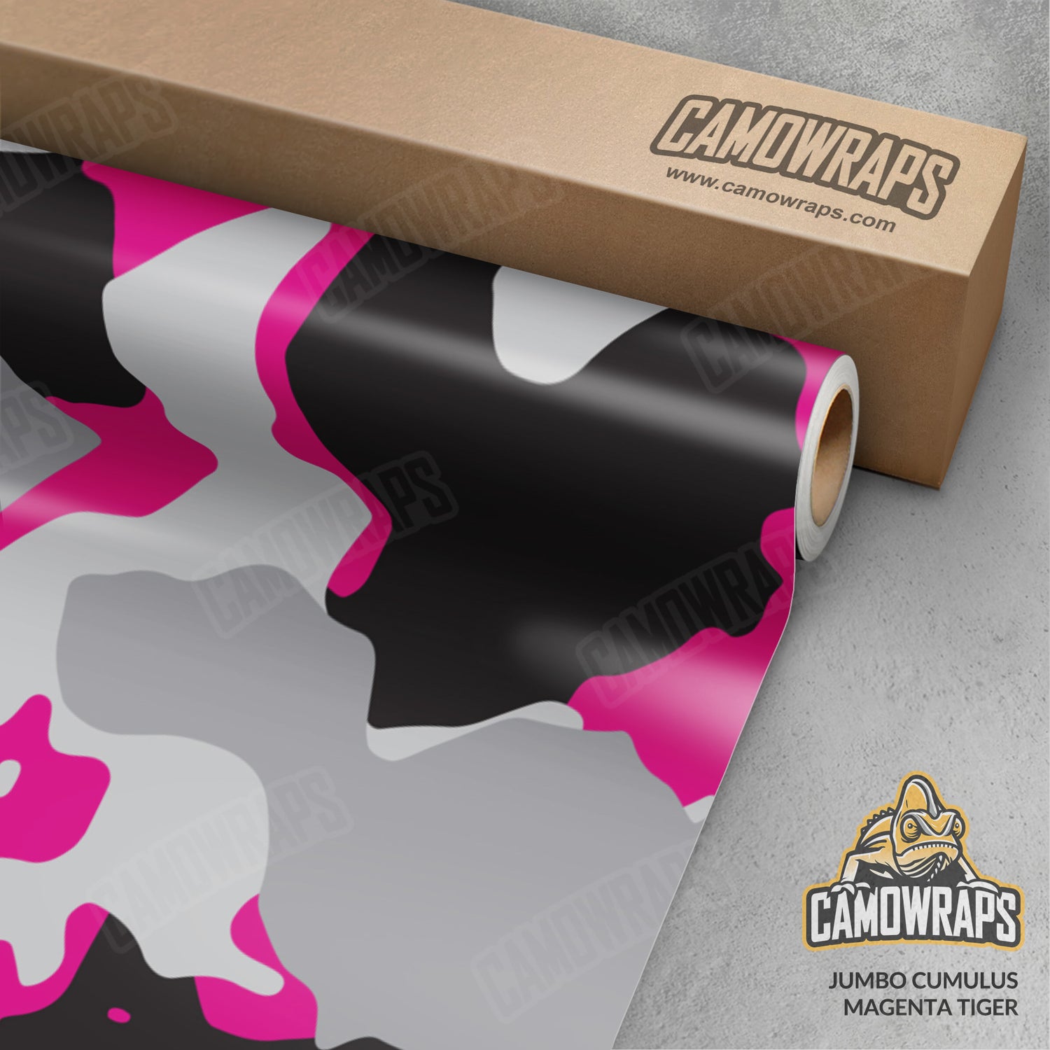 Jumbo Cumulus Magenta Tiger Camo Vinyl Wrap