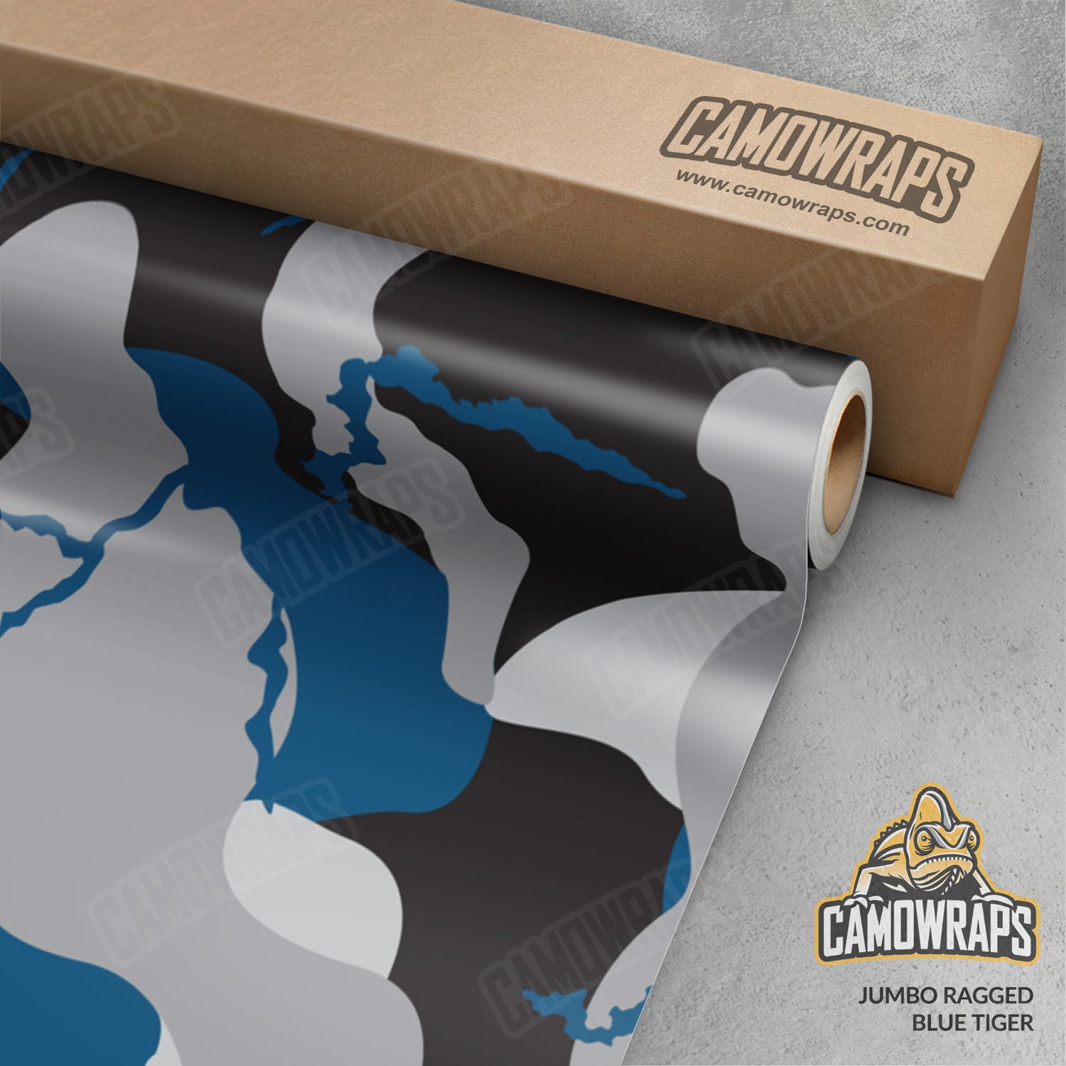 Jumbo Ragged Blue Tiger Camo Vinyl Wrap