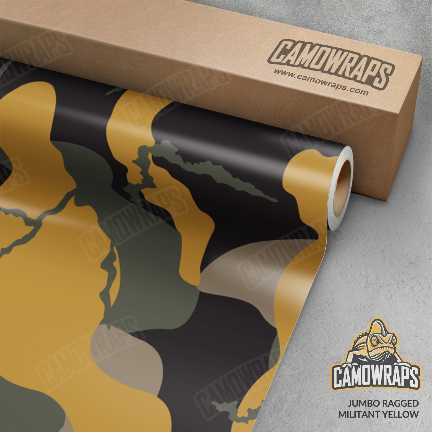 Jumbo Ragged Militant Yellow Camo Vinyl Wrap