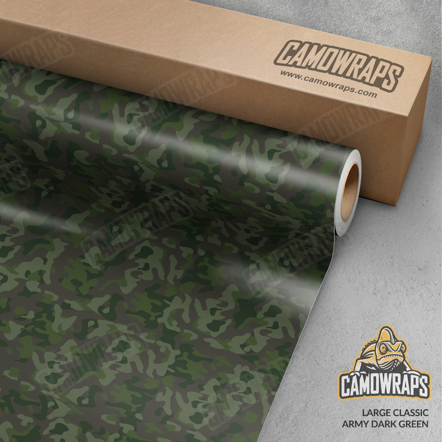 Large Classic Army Dark Green Camo Vinyl Wrap