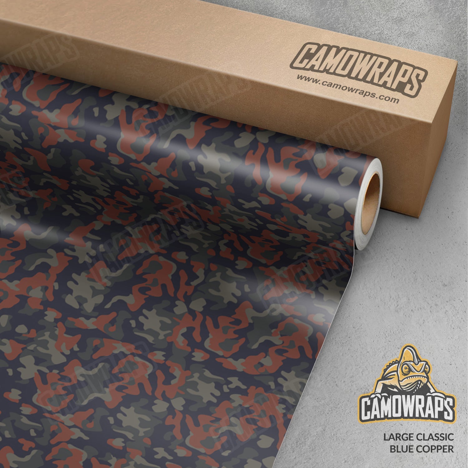 Large Classic Blue Copper Camo Vinyl Wrap