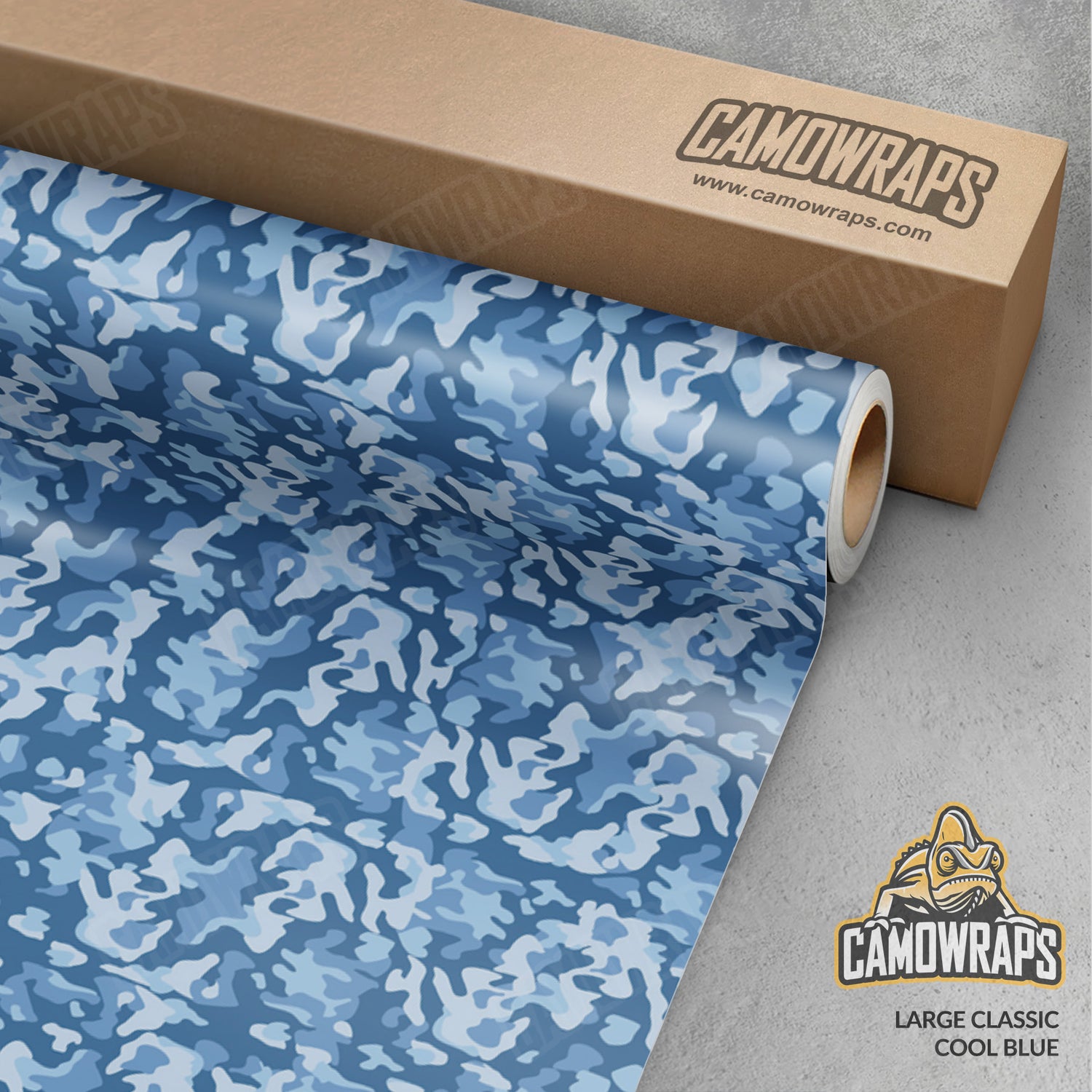 Large Classic Cool Blue Camo Vinyl Wrap