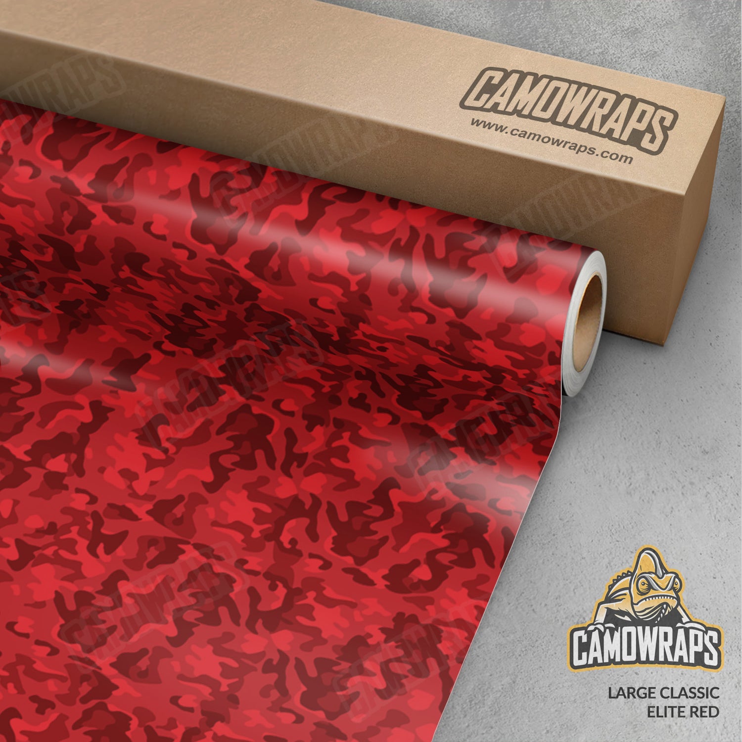 Large Classic Elite Red Camo Vinyl Wrap