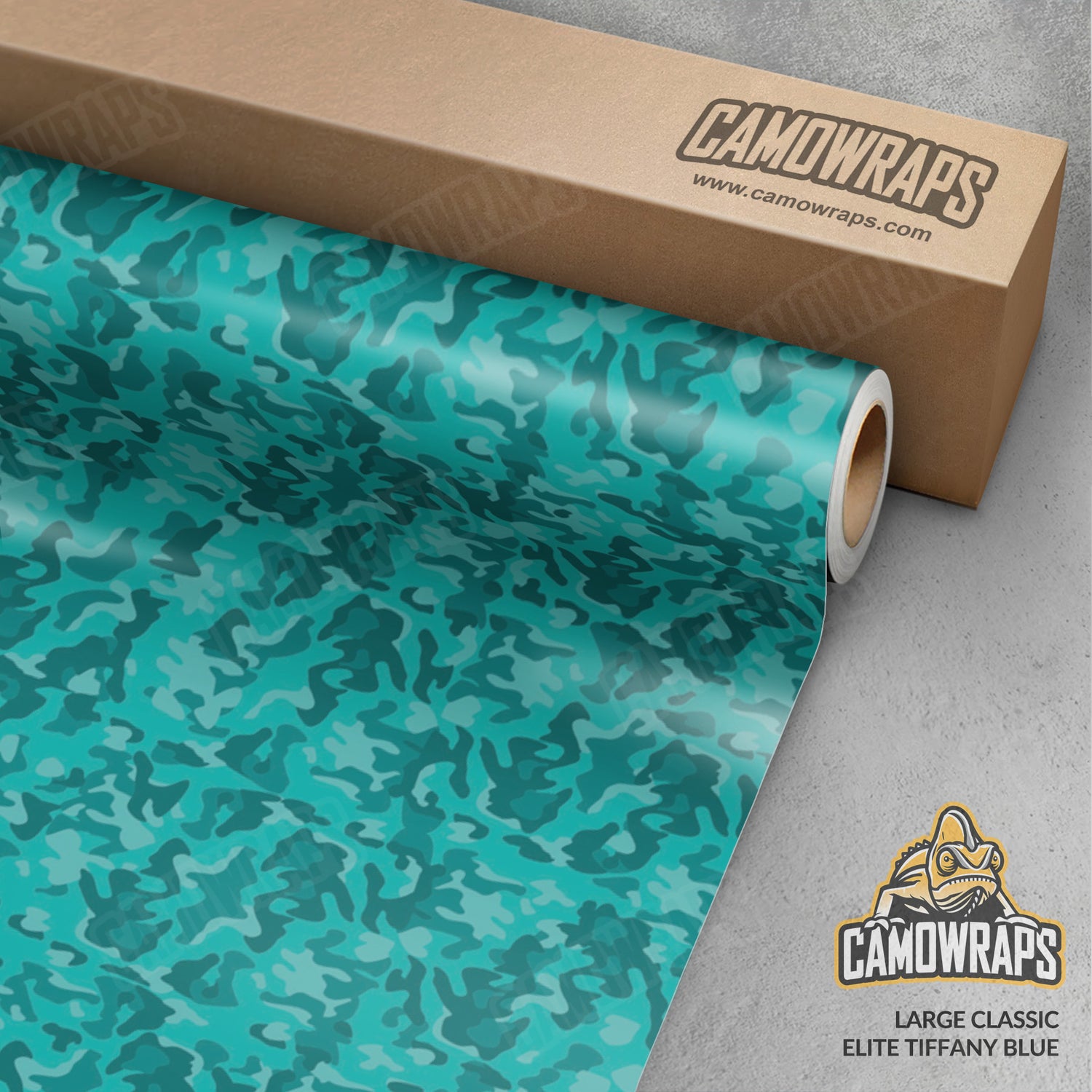 Large Classic Elite Tiffany Blue Camo Vinyl Wrap