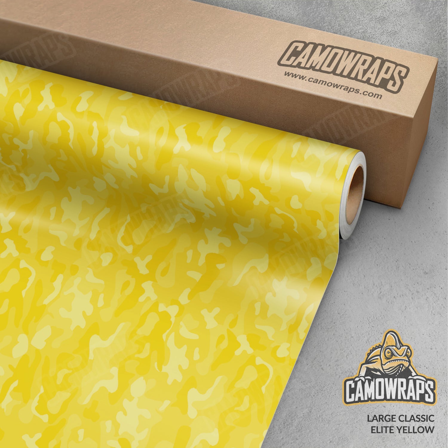 Large Classic Elite Yellow Camo Vinyl Wrap