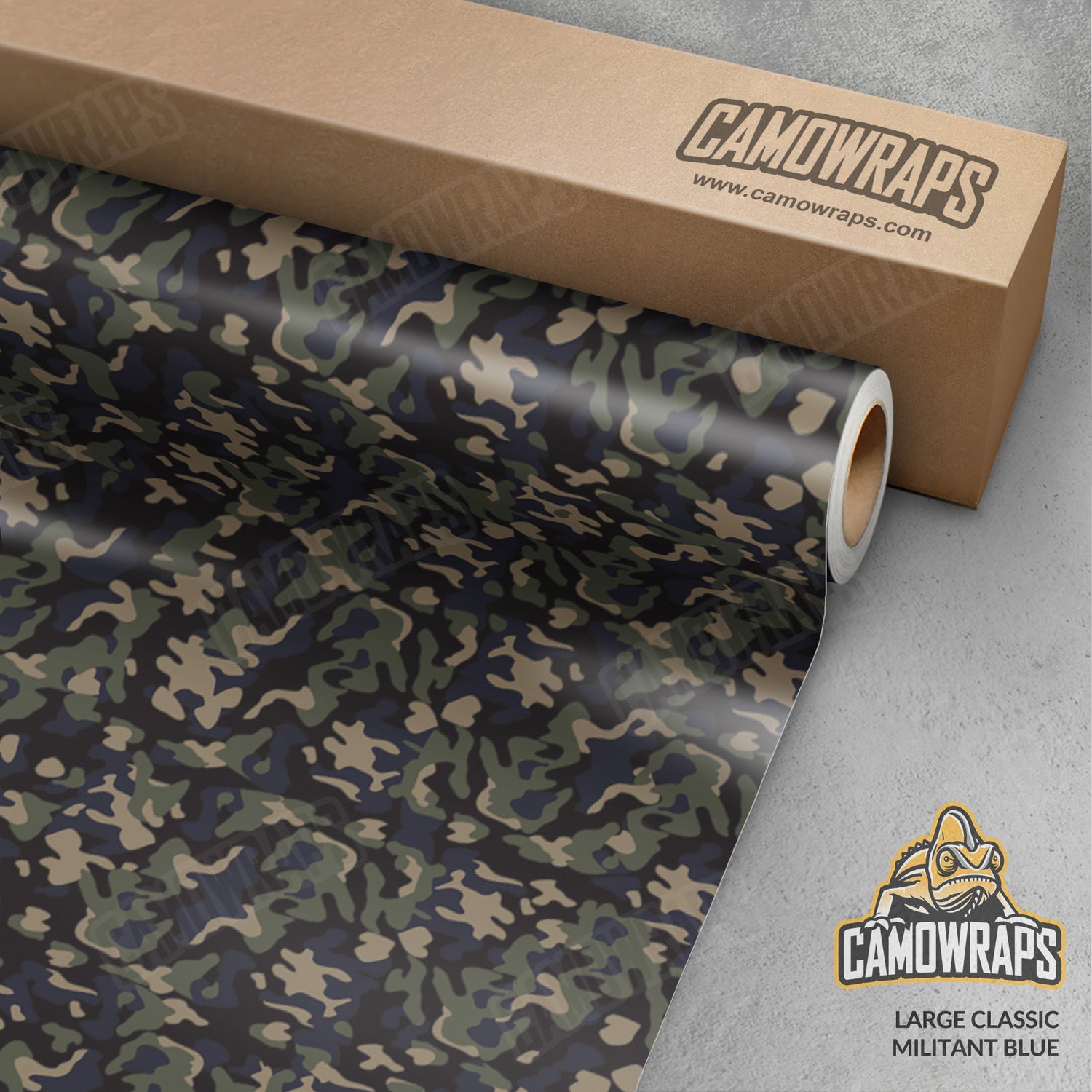 Large Classic Militant Blue Camo Vinyl Wrap