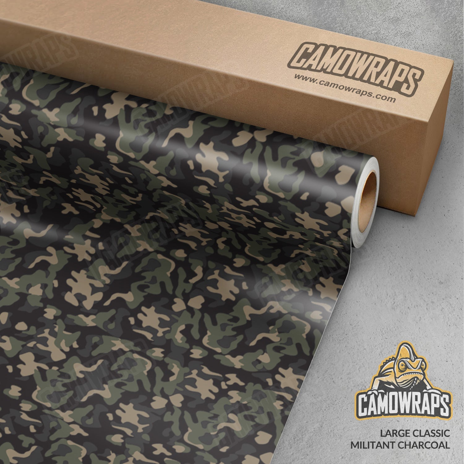 Large Classic Militant Charcoal Camo Vinyl Wrap