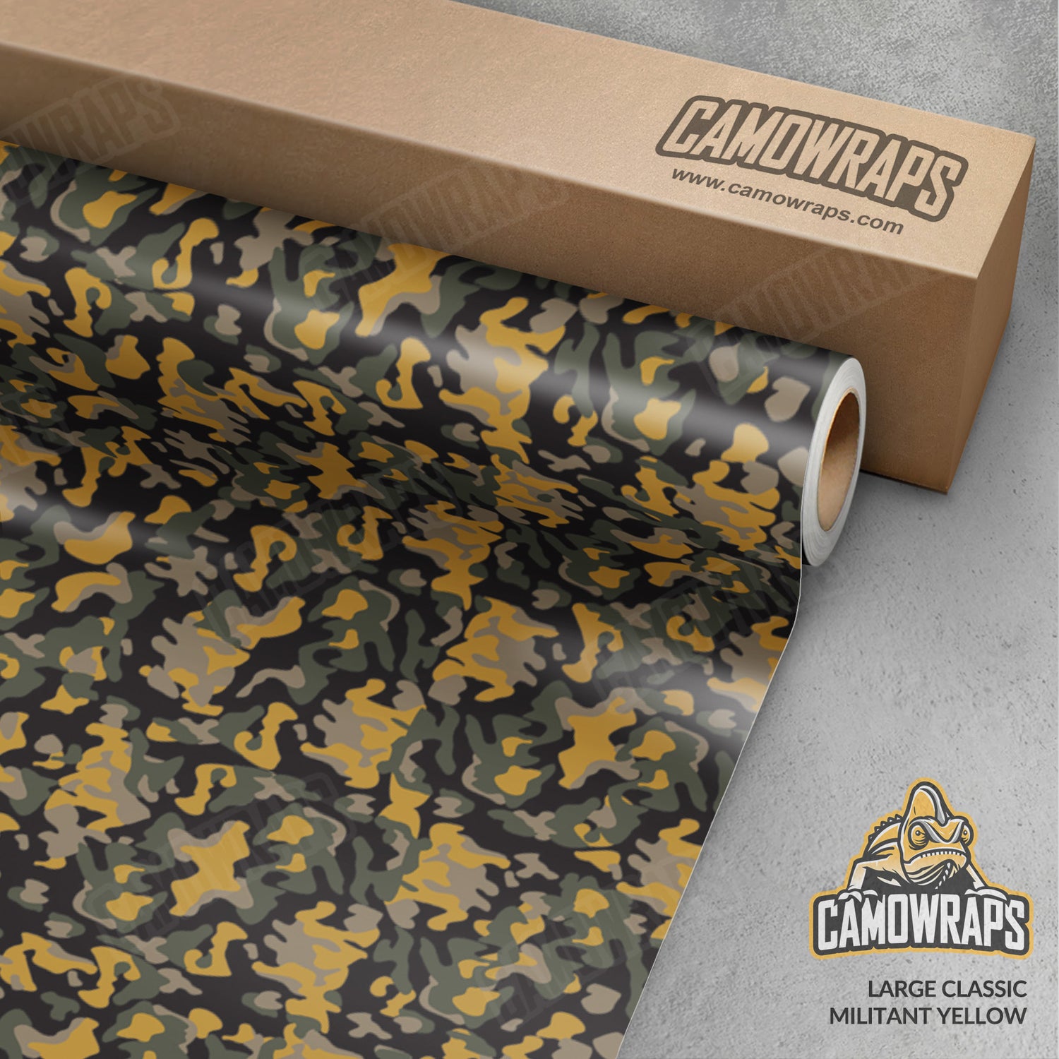 Large Classic Militant Yellow Camo Vinyl Wrap