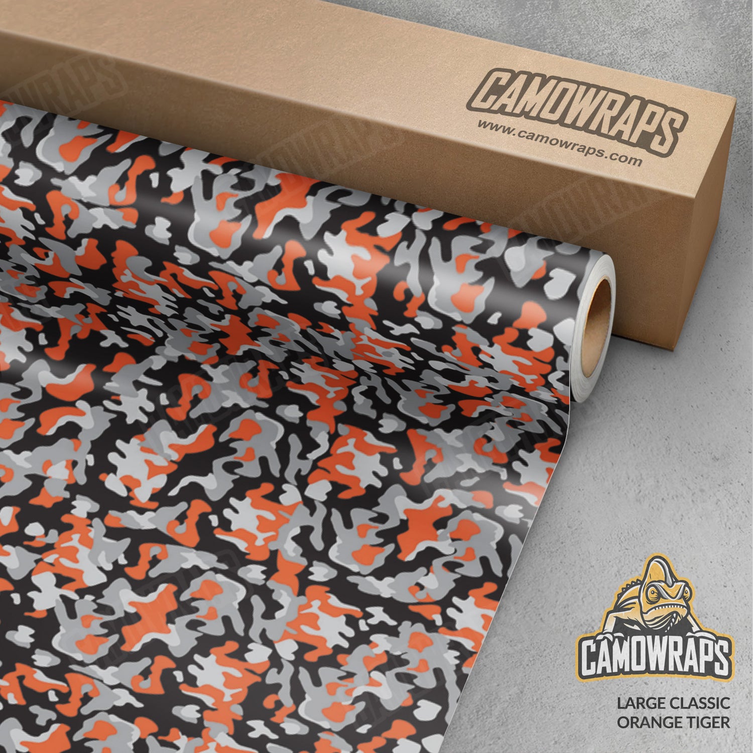 Large Classic Orange Tiger Camo Vinyl Wrap