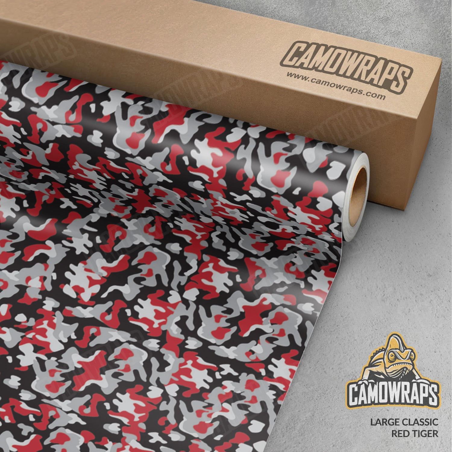 Large Classic Red Tiger Camo Vinyl Wrap