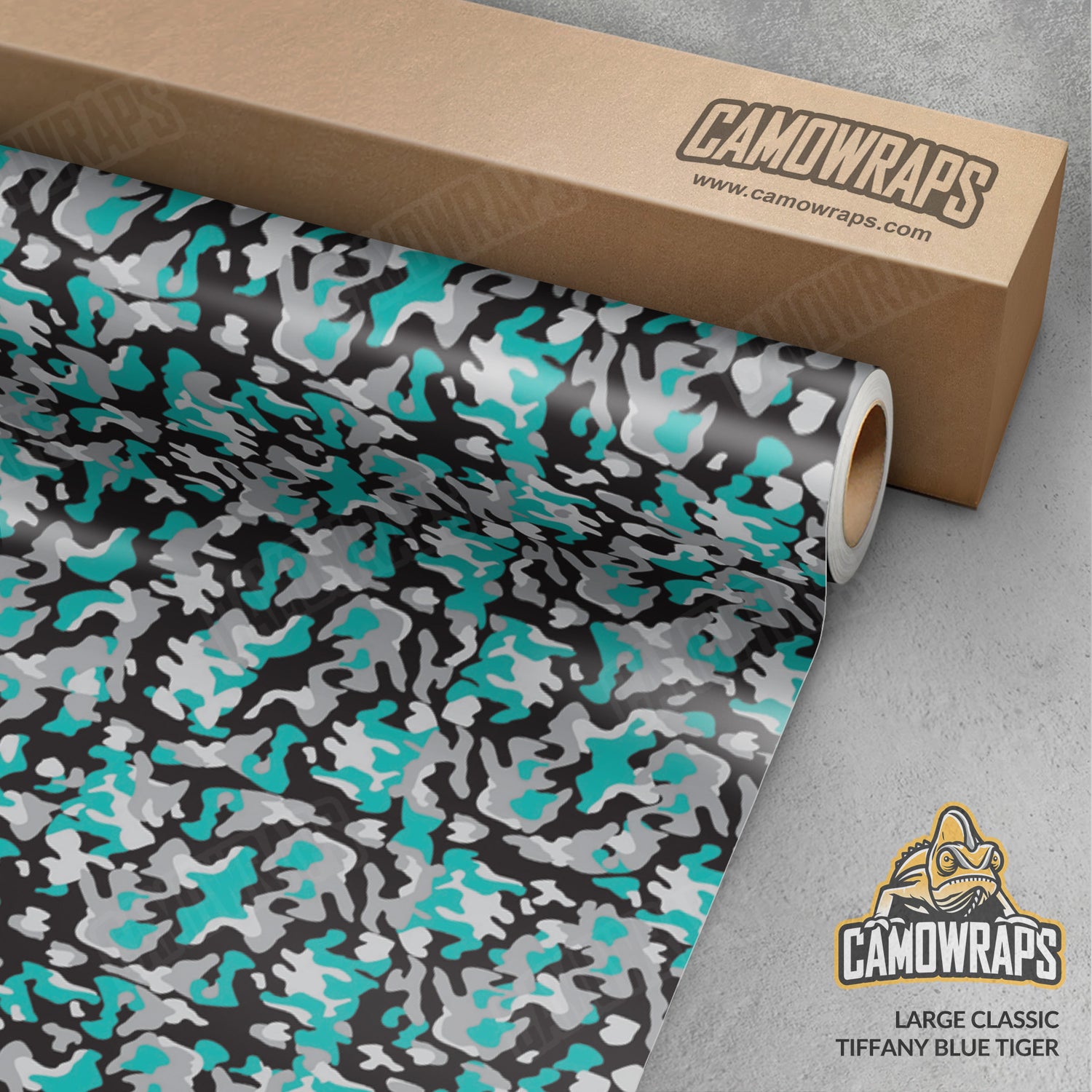 Large Classic Tiffany Blue Tiger Camo Vinyl Wrap