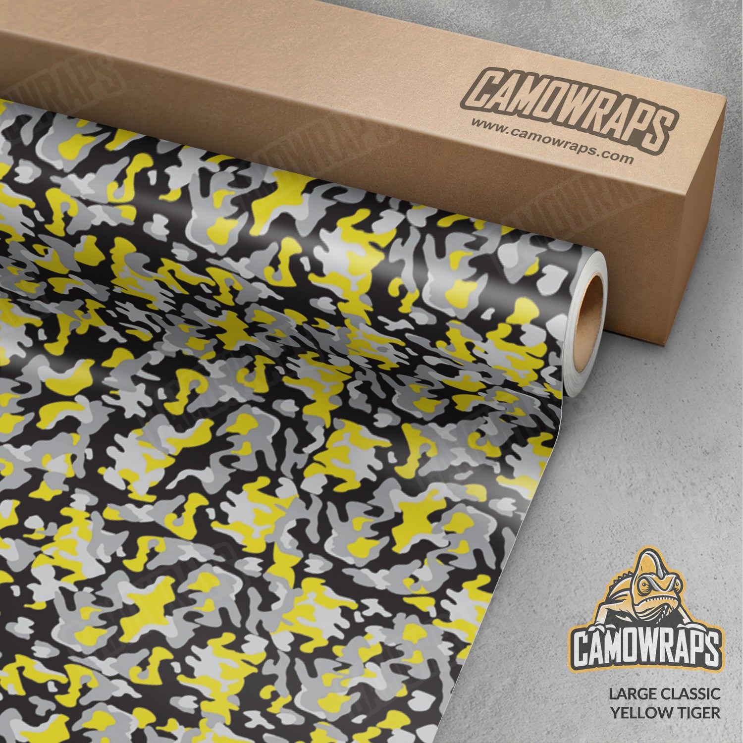 Large Classic Yellow Tiger Camo Vinyl Wrap