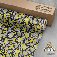 Large Classic Yellow Tiger Camo Vinyl Wrap