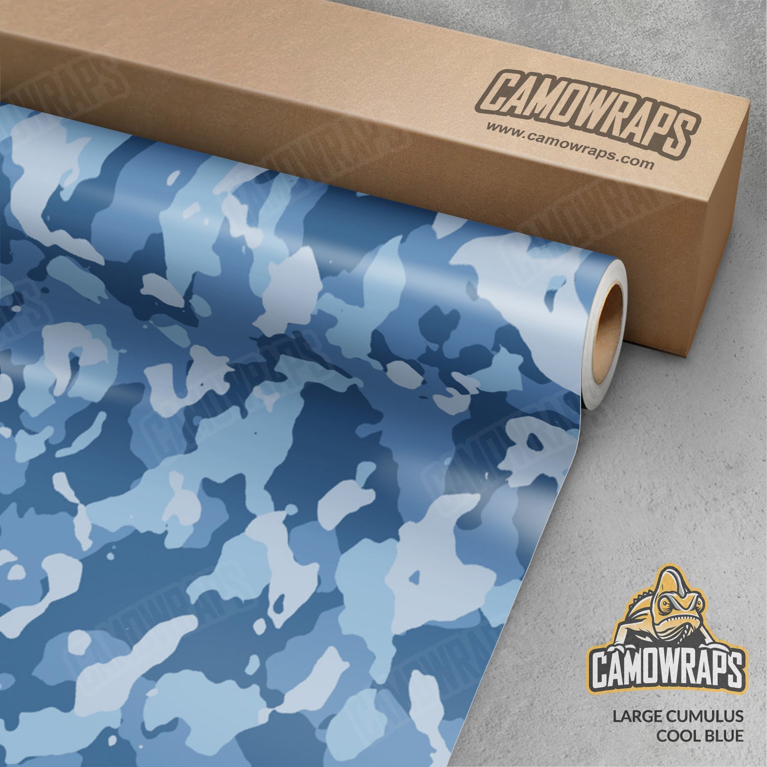 Large Cumulus Cool Blue Camo Vinyl Wrap