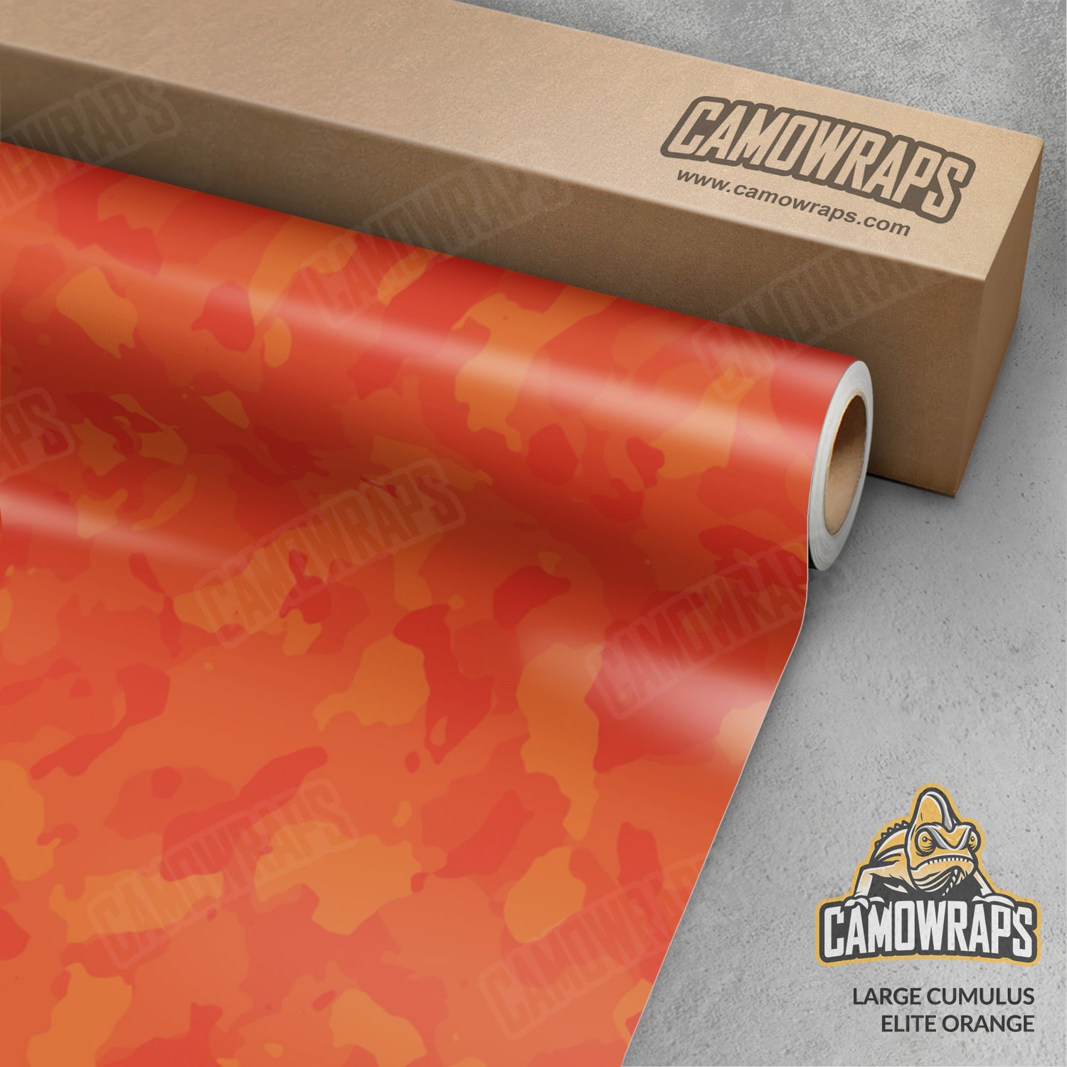 Large Cumulus Elite Orange Camo Vinyl Wrap