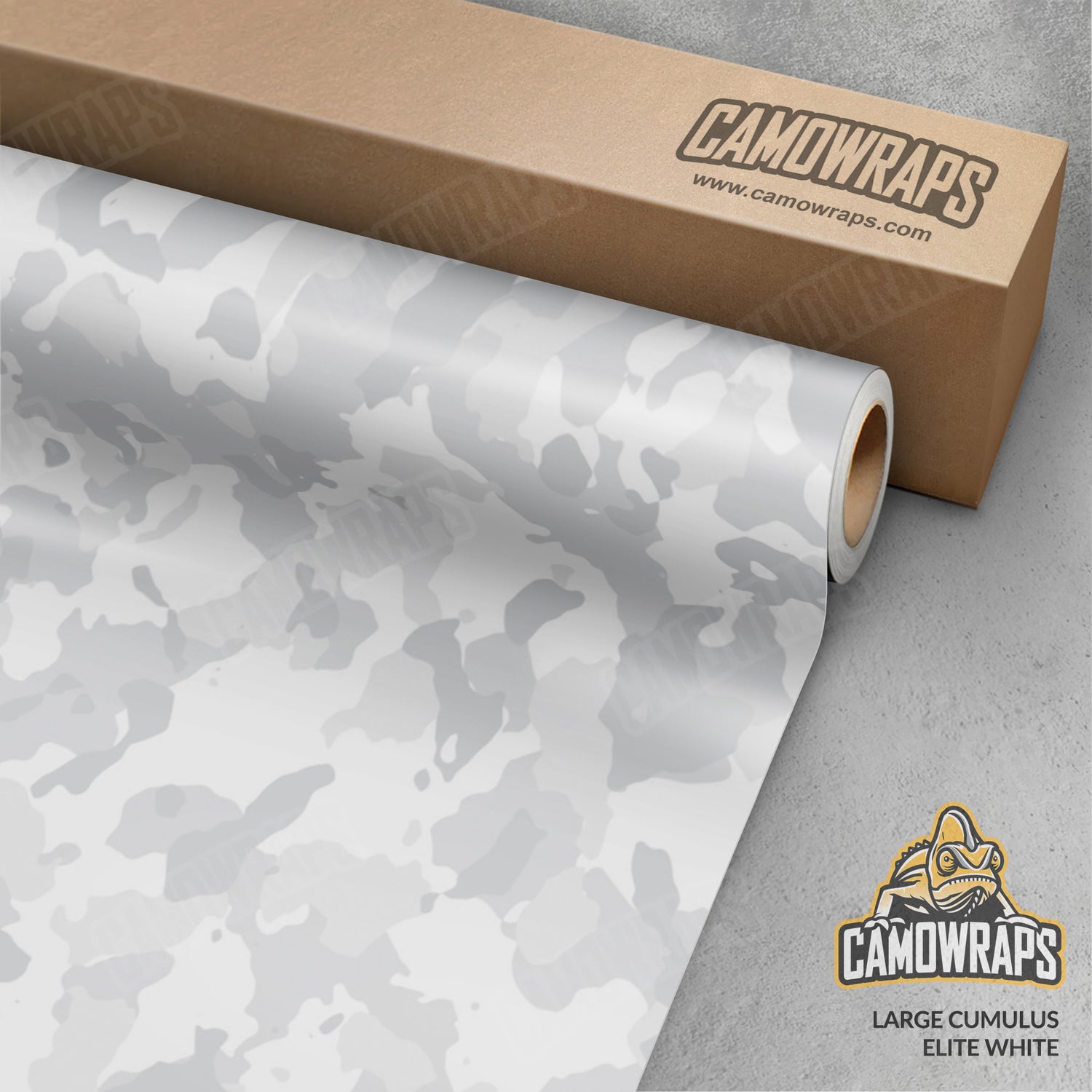 Large Cumulus Elite White Camo Vinyl Wrap