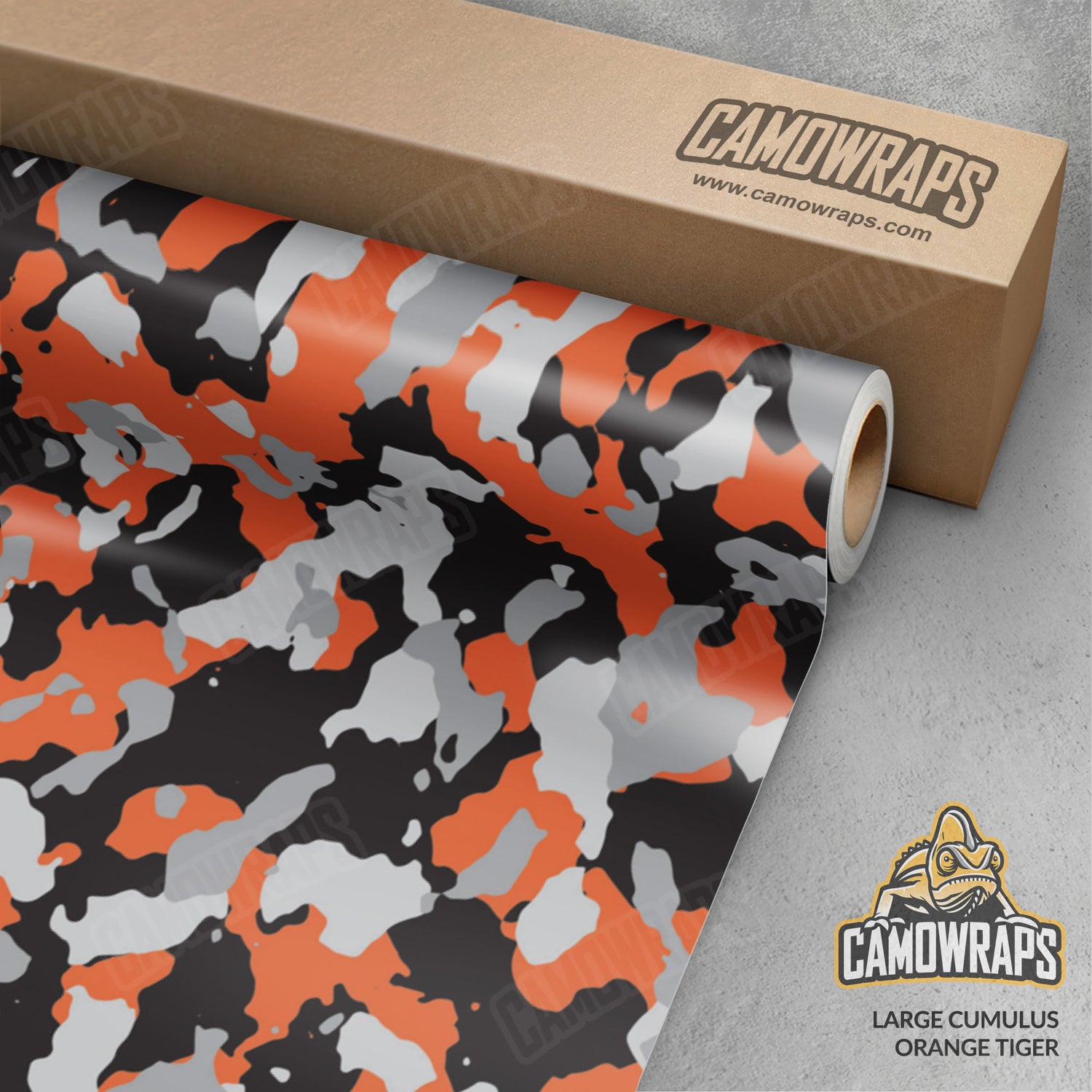 Large Cumulus Orange Tiger Camo Vinyl Wrap