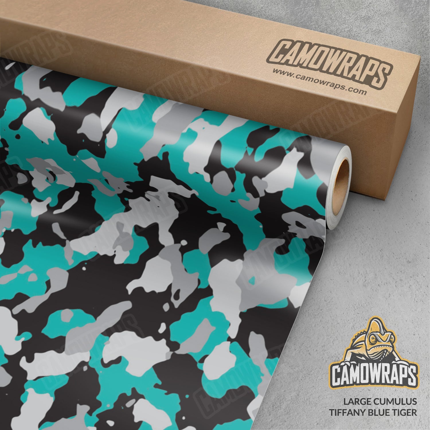 Large Cumulus Tiffany Blue Tiger Camo Vinyl Wrap