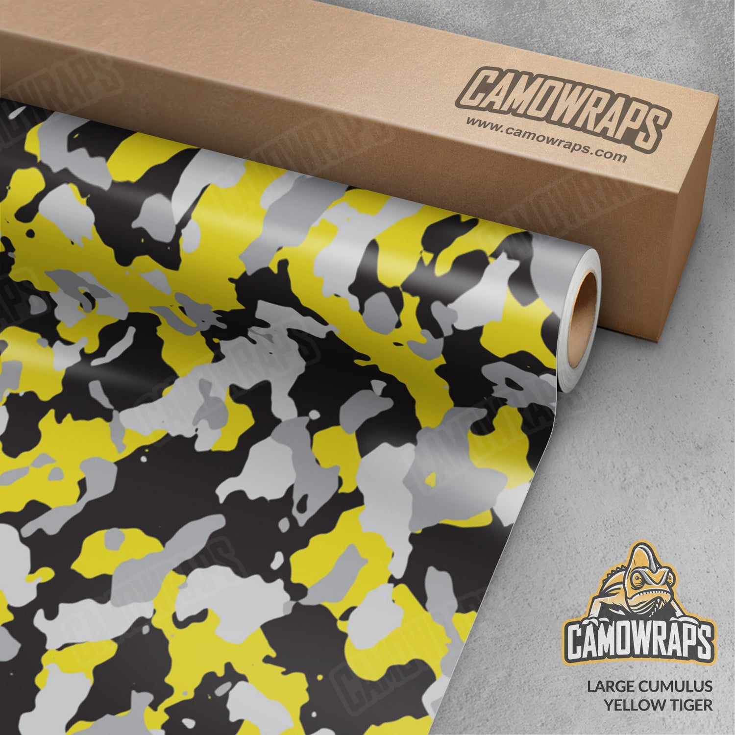 Large Cumulus Yellow Tiger Camo Vinyl Wrap