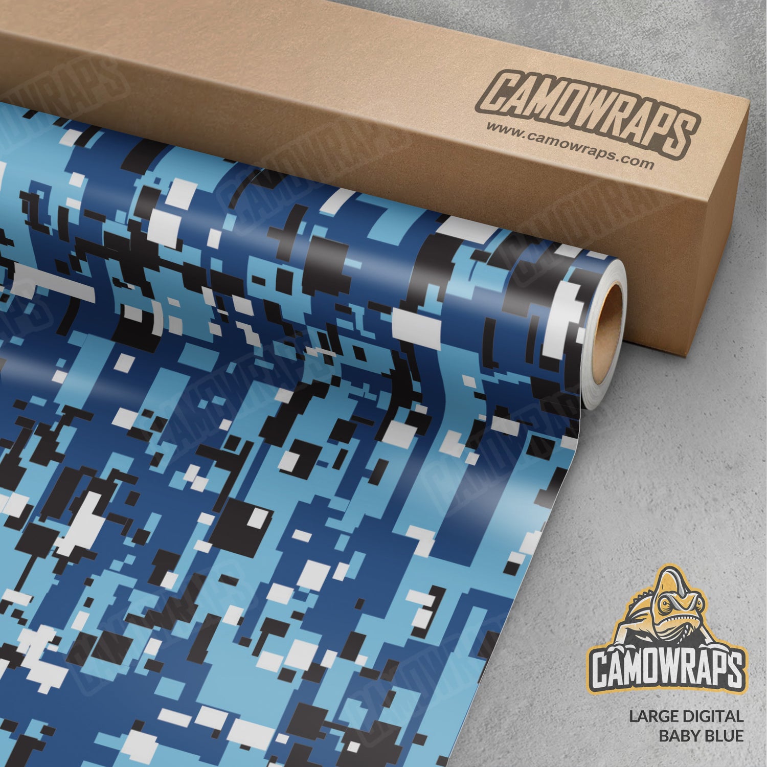 Large Digital Baby Blue Camo Vinyl Wrap