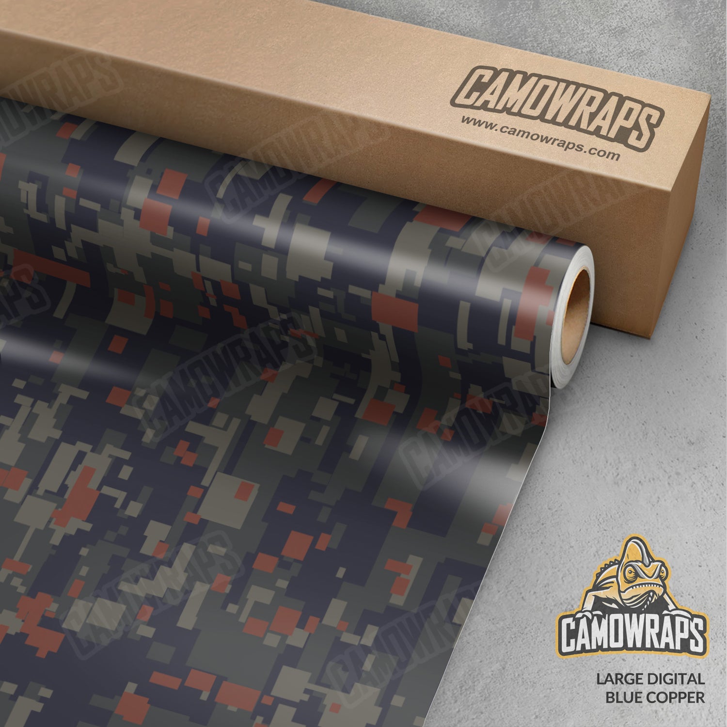 Large Digital Blue Copper Camo Vinyl Wrap