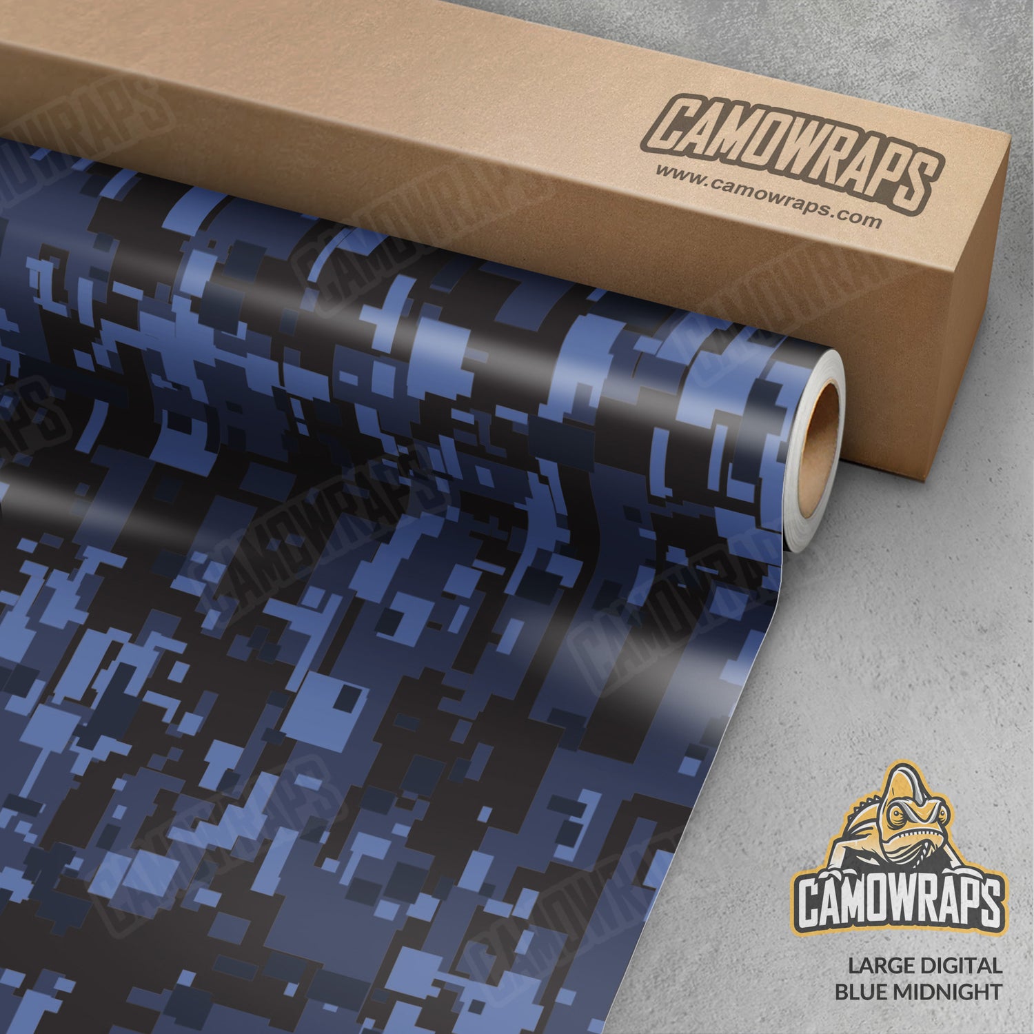 Large Digital Blue Midnight Camo Vinyl Wrap