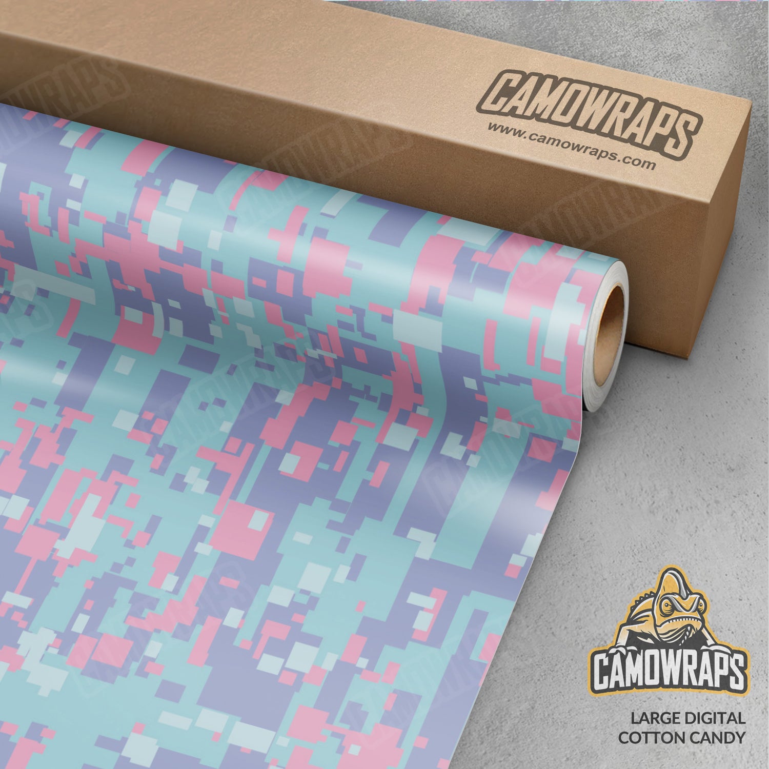 Large Digital Cotton Candy Camo Vinyl Wrap