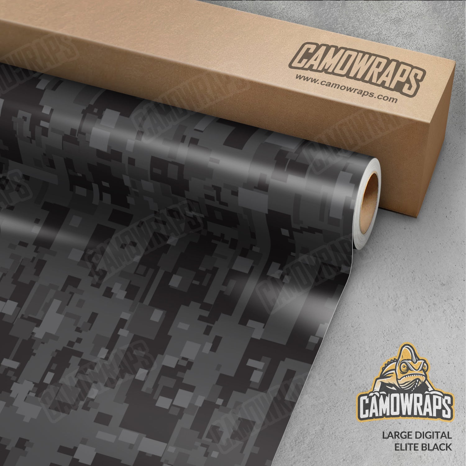 Large Digital Elite Black Camo Vinyl Wrap