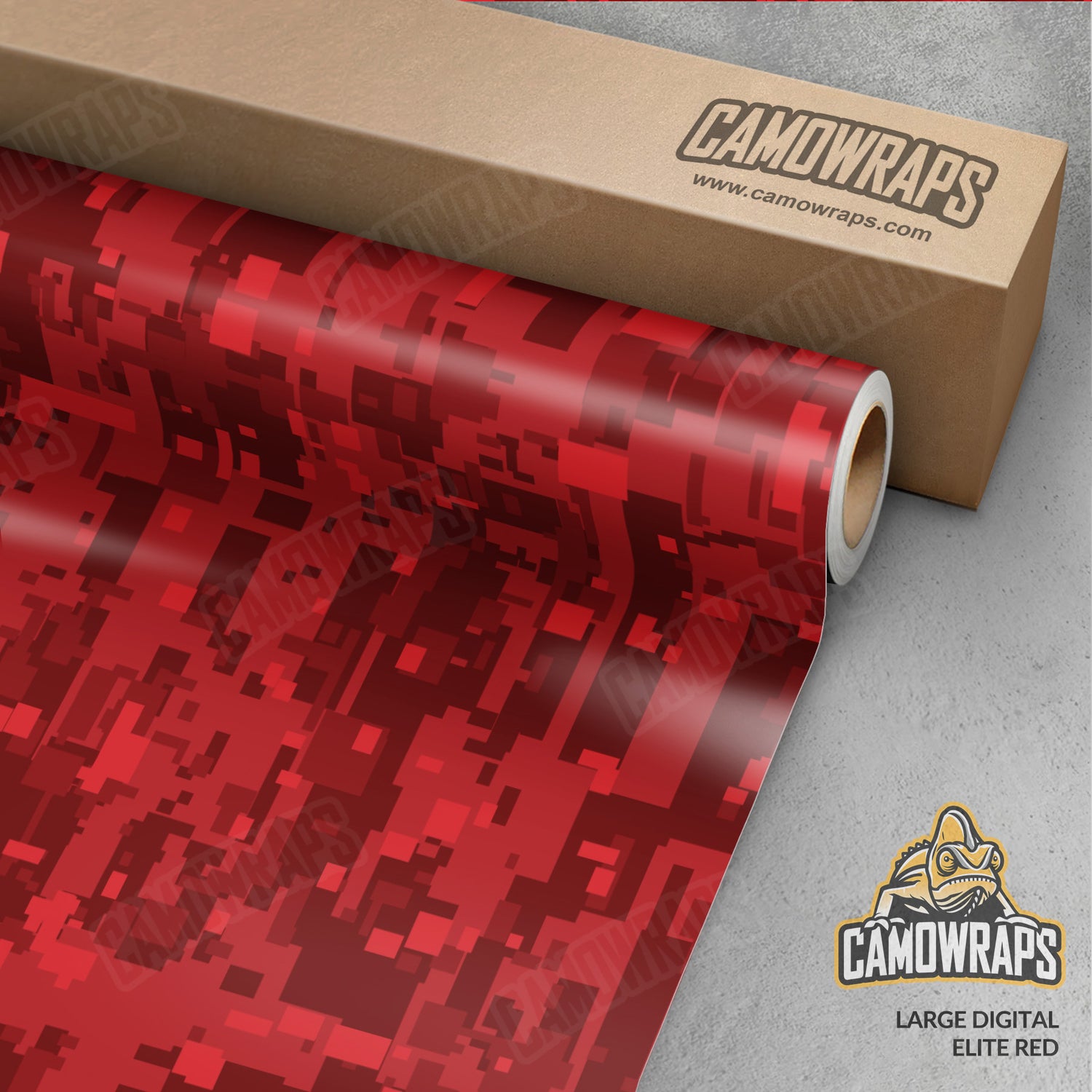 Large Digital Elite Red Camo Vinyl Wrap