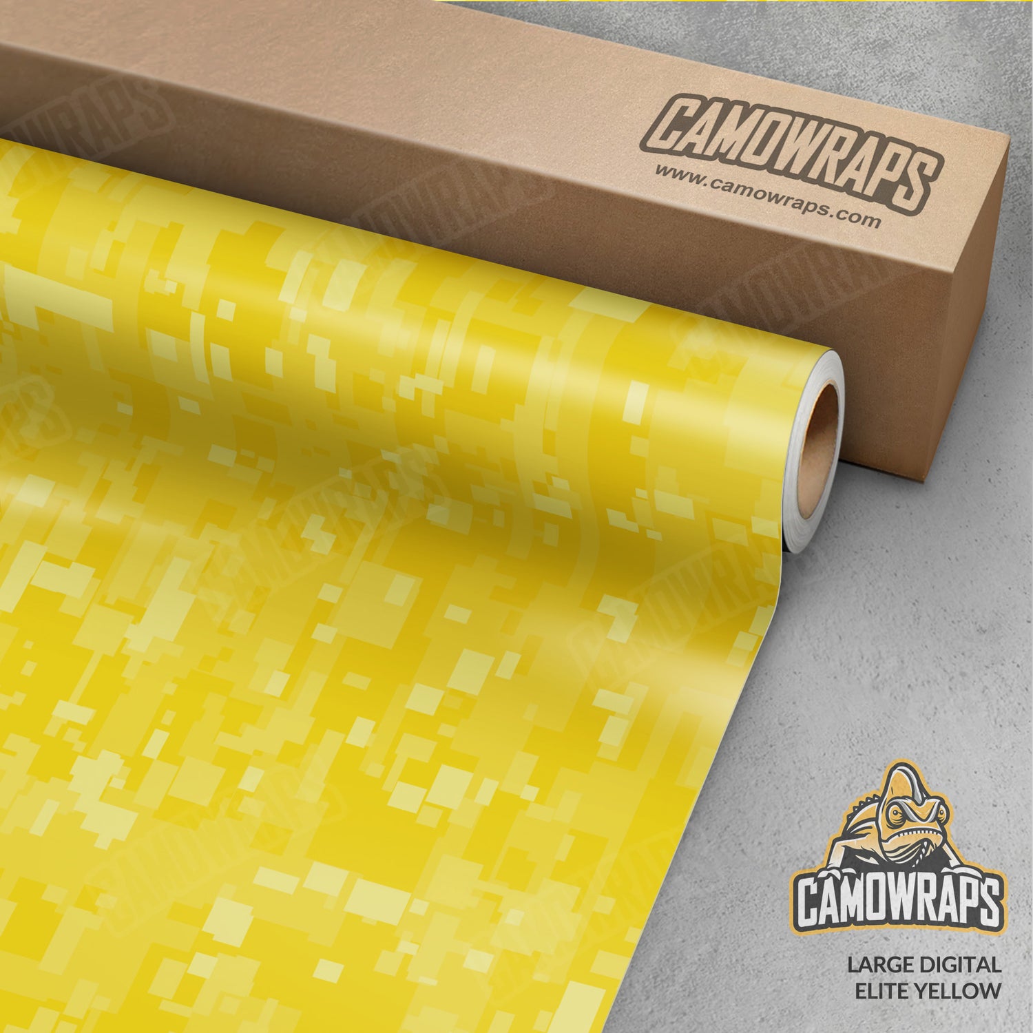 Large Digital Elite Yellow Camo Vinyl Wrap