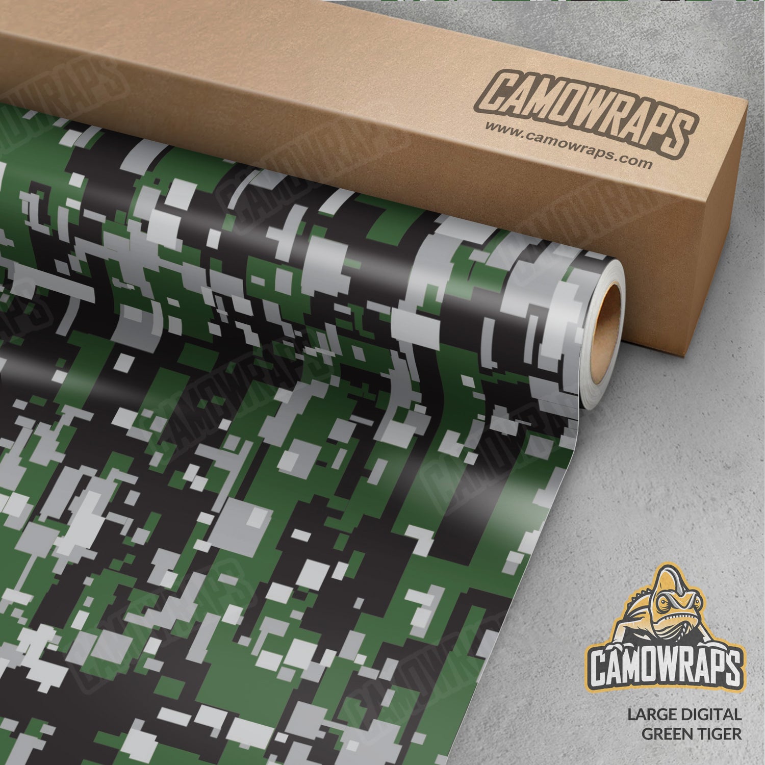 Large Digital Green Tiger Camo Vinyl Wrap