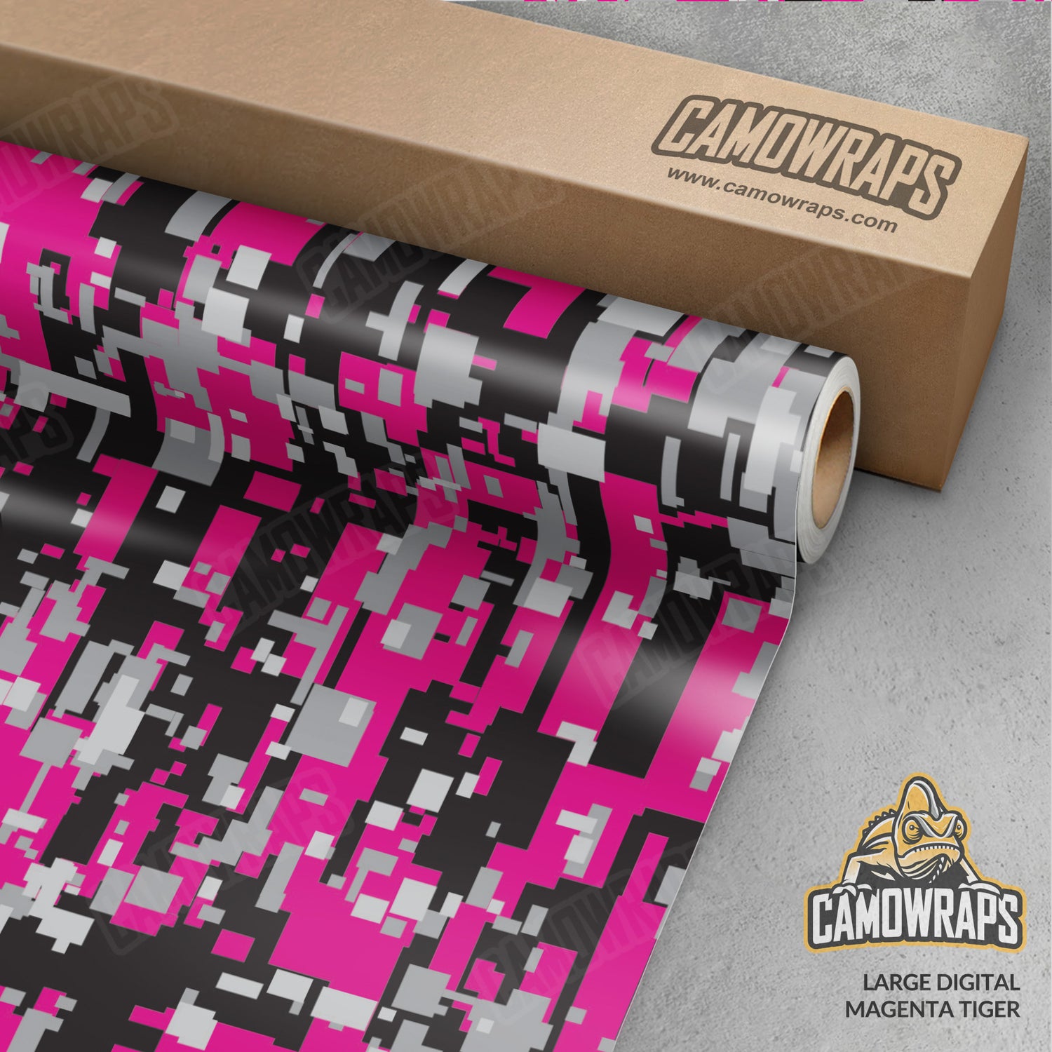 Large Digital Magenta Tiger Camo Vinyl Wrap