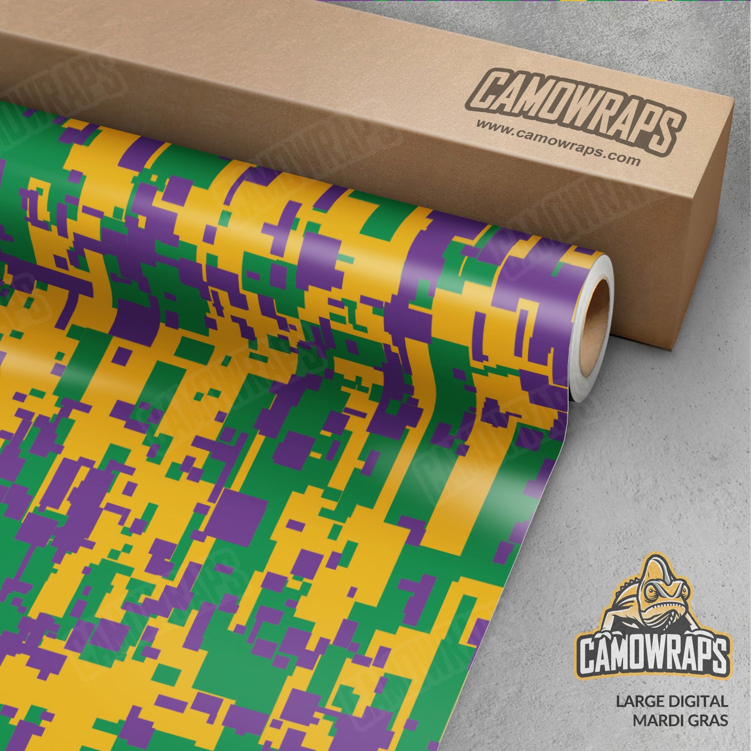 Large Digital Mardi Gras Camo Vinyl Wrap