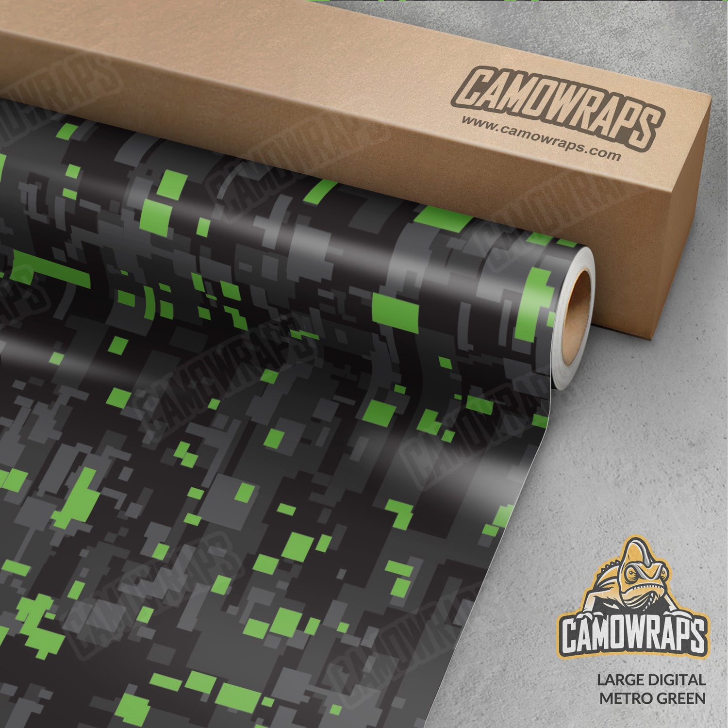 Large Digital Metro Green Camo Vinyl Wrap