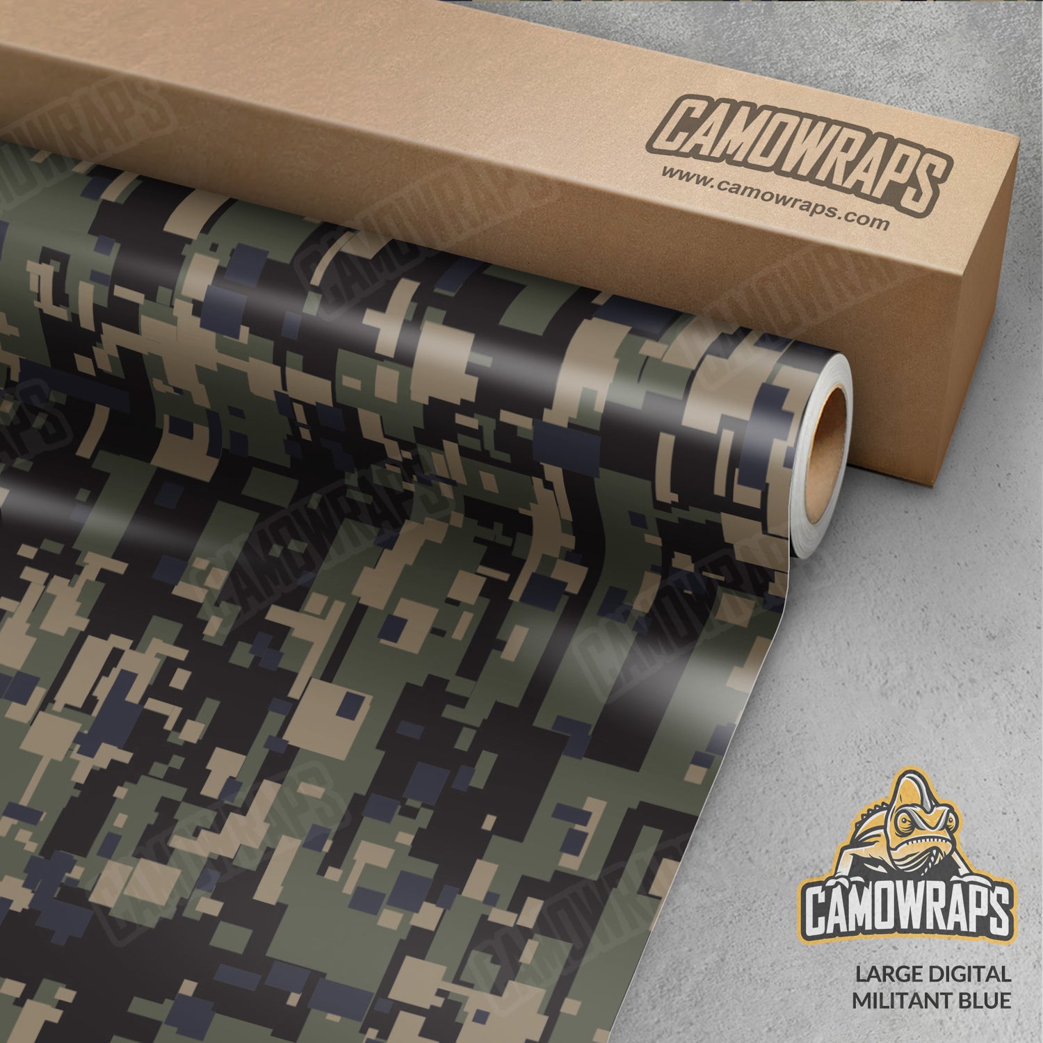 Large Digital Militant Blue Camo Vinyl Wrap