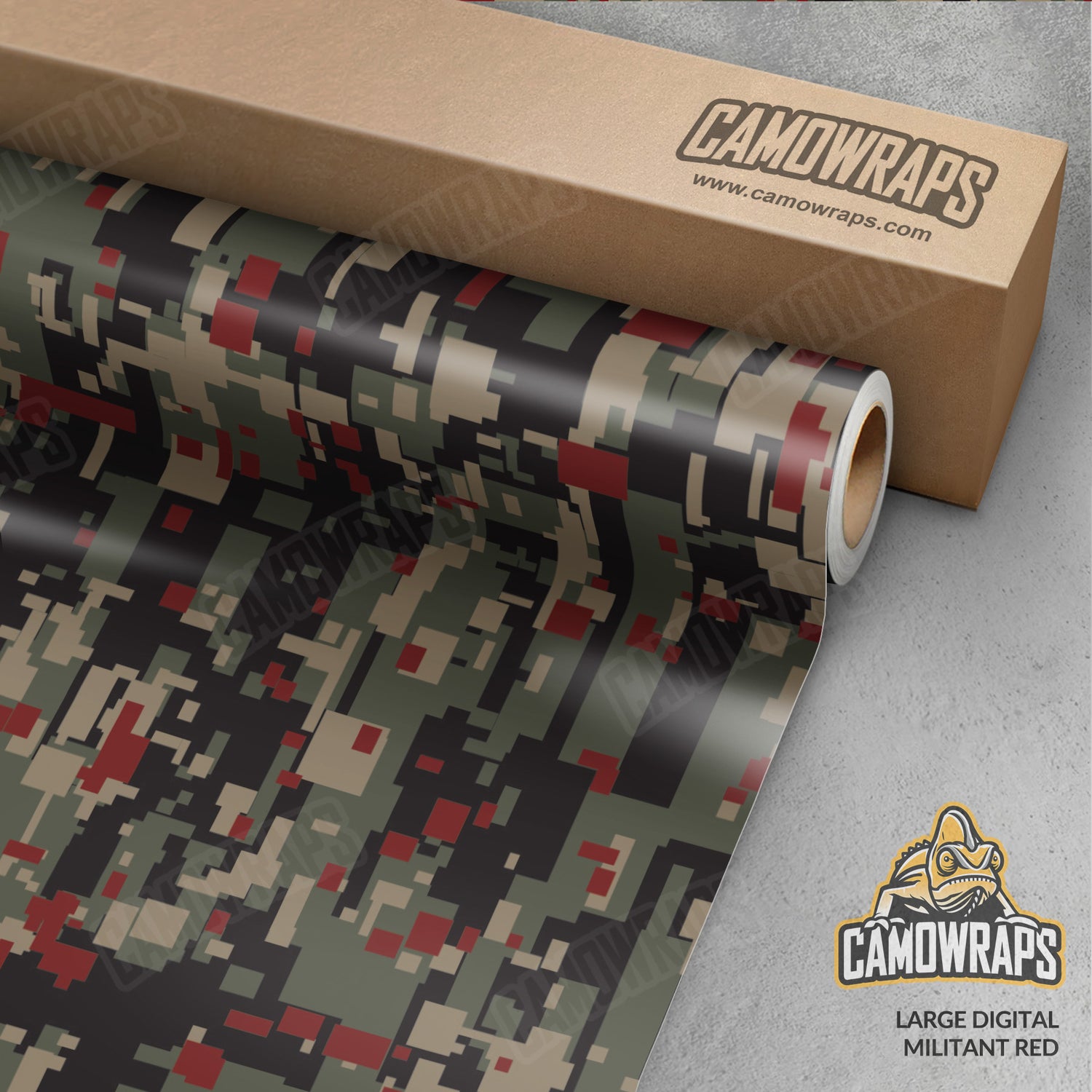 Large Digital Militant Red Camo Vinyl Wrap