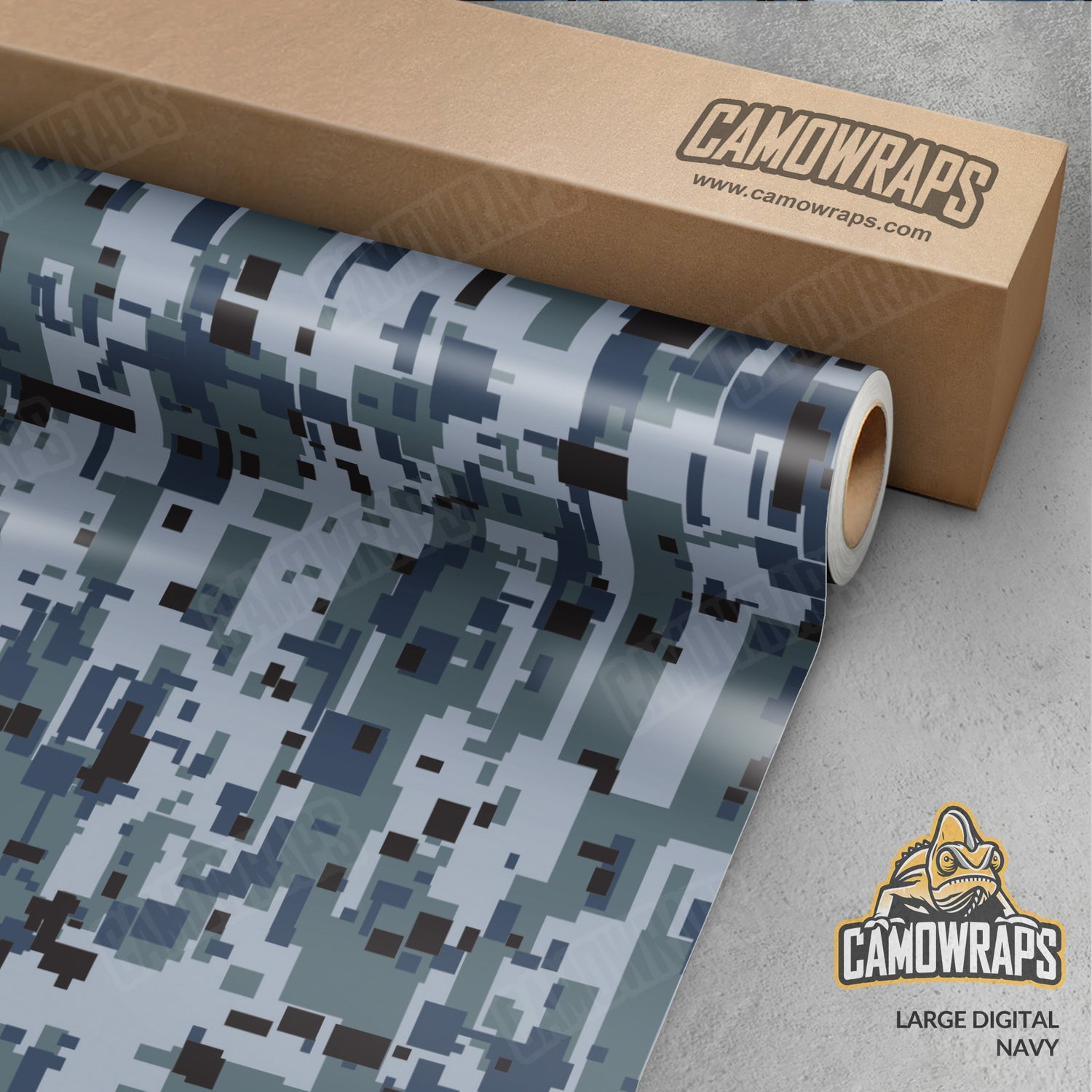 Large Digital Navy Camo Vinyl Wrap