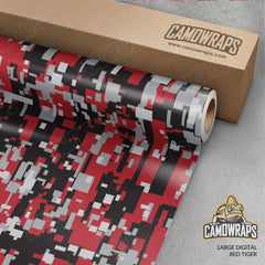 Large Digital Red Tiger Camo Vinyl Wrap