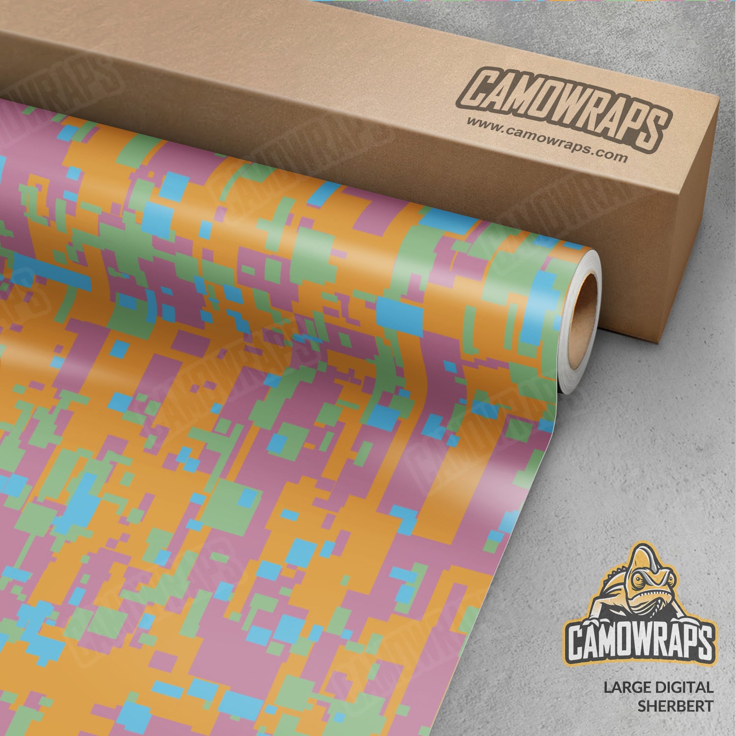 Large Digital Sherbert Camo Vinyl Wrap