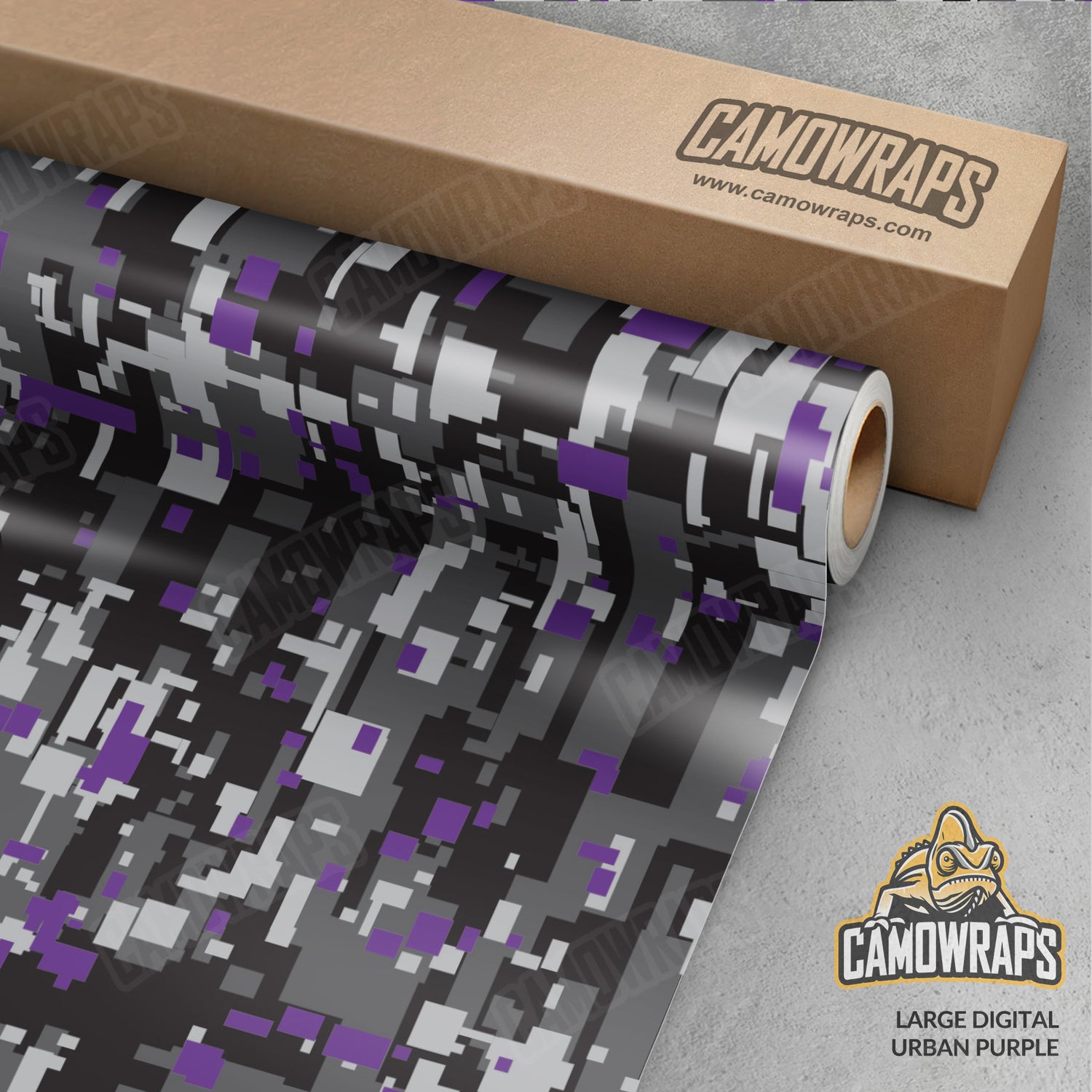 Large Digital Urban Purple Camo Vinyl Wrap