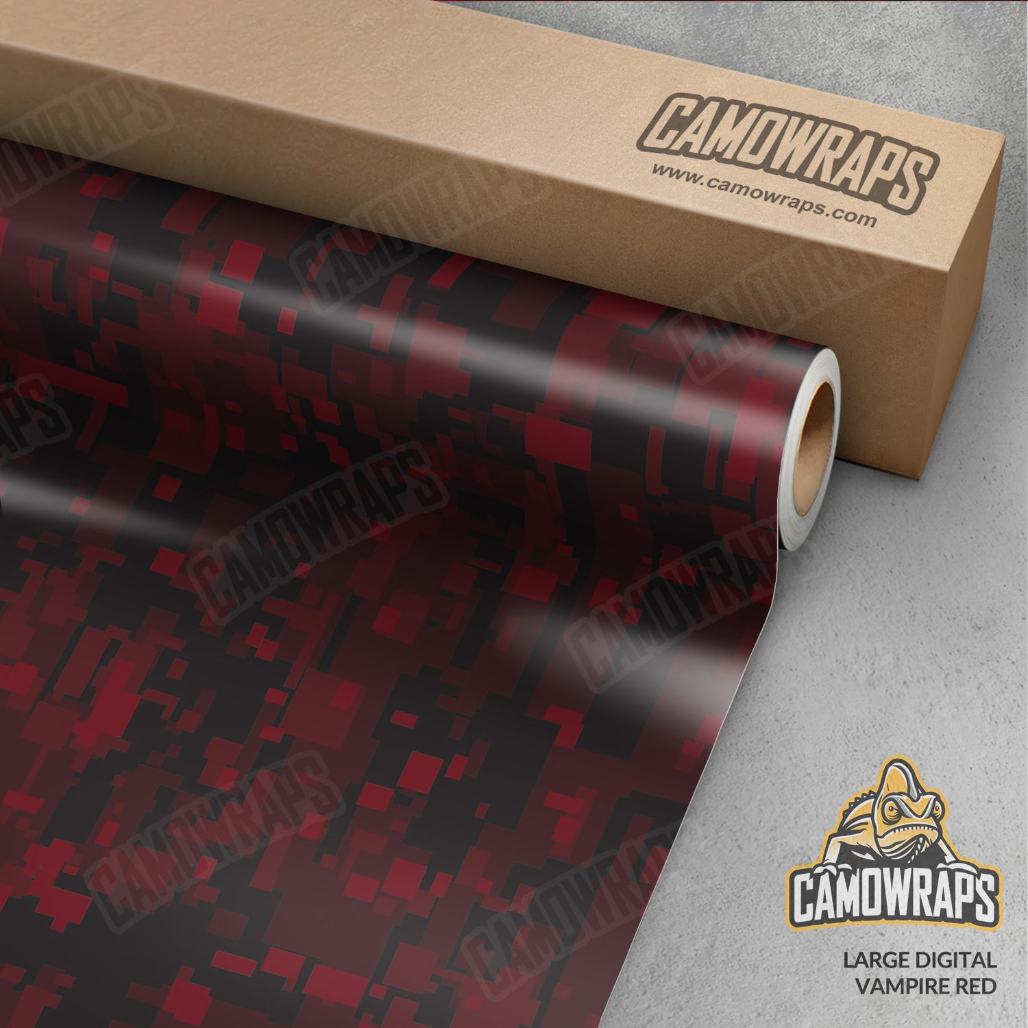 Large Digital Vampire Red Camo Vinyl Wrap