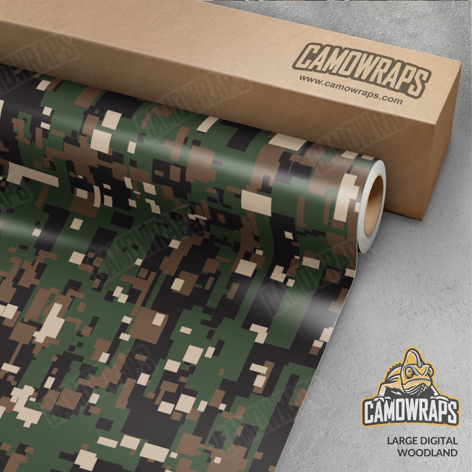 Large Digital Woodland Camo Vinyl Wrap