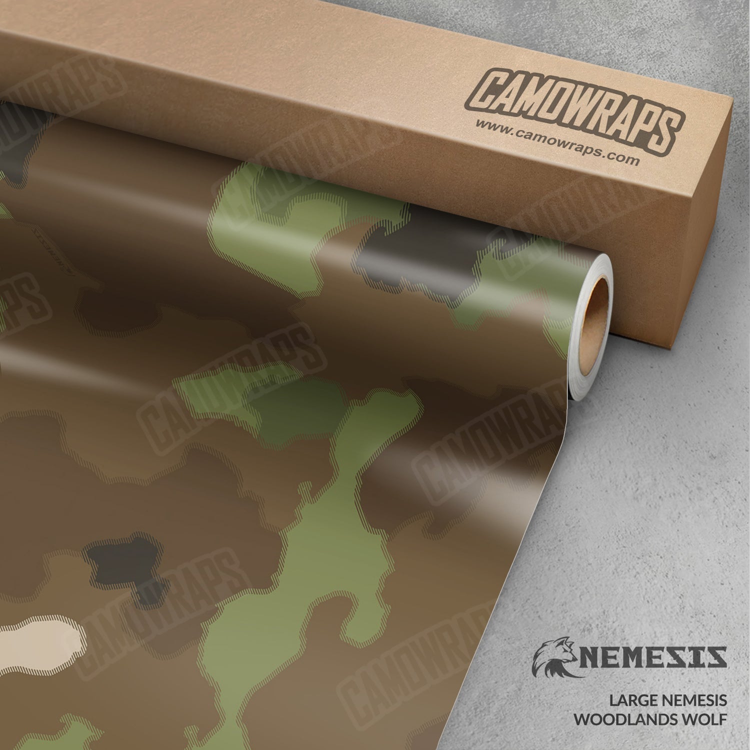 Large Nemesis Woodlands Wolf Camo Vinyl Wrap