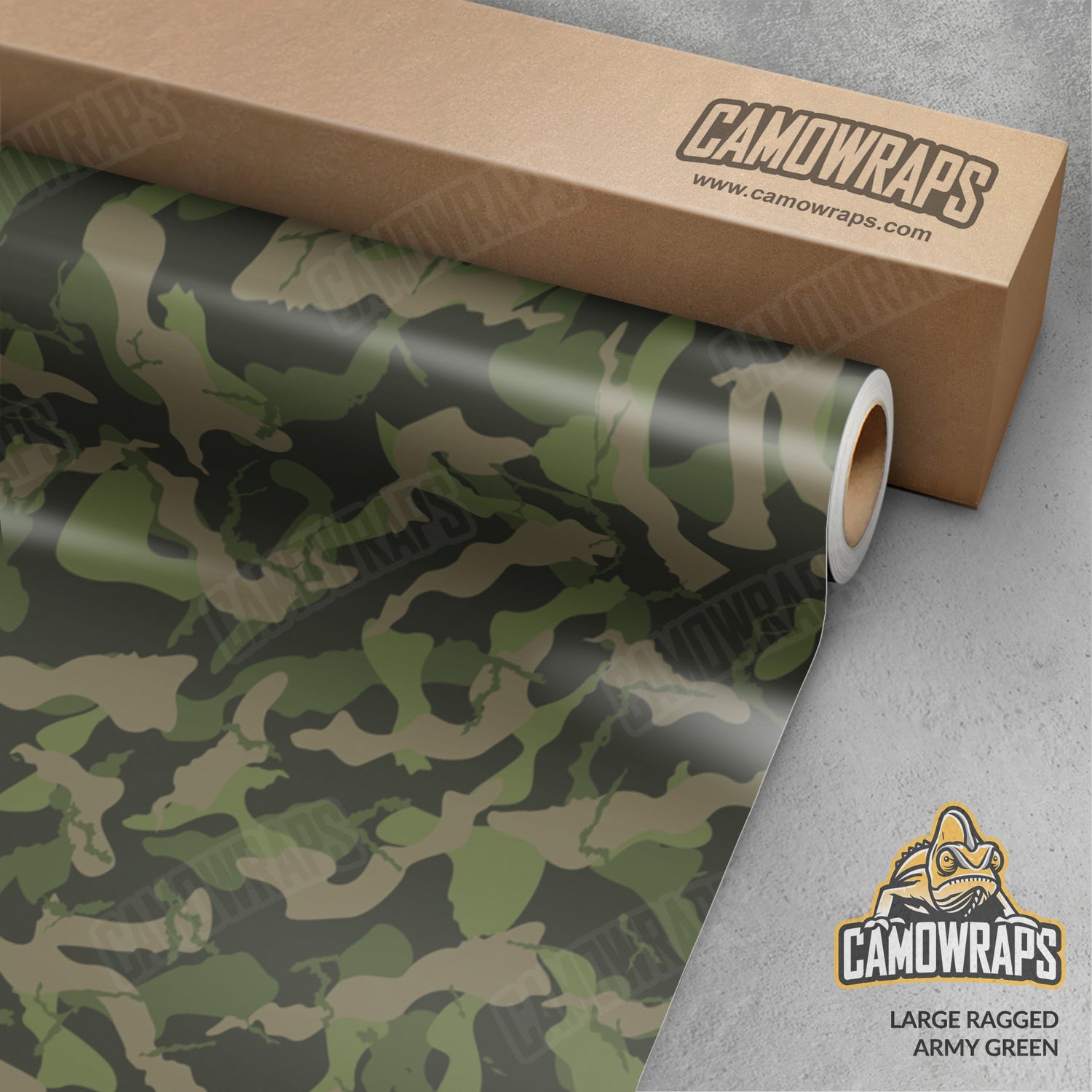 Large Ragged Army Green Camo Vinyl Wrap