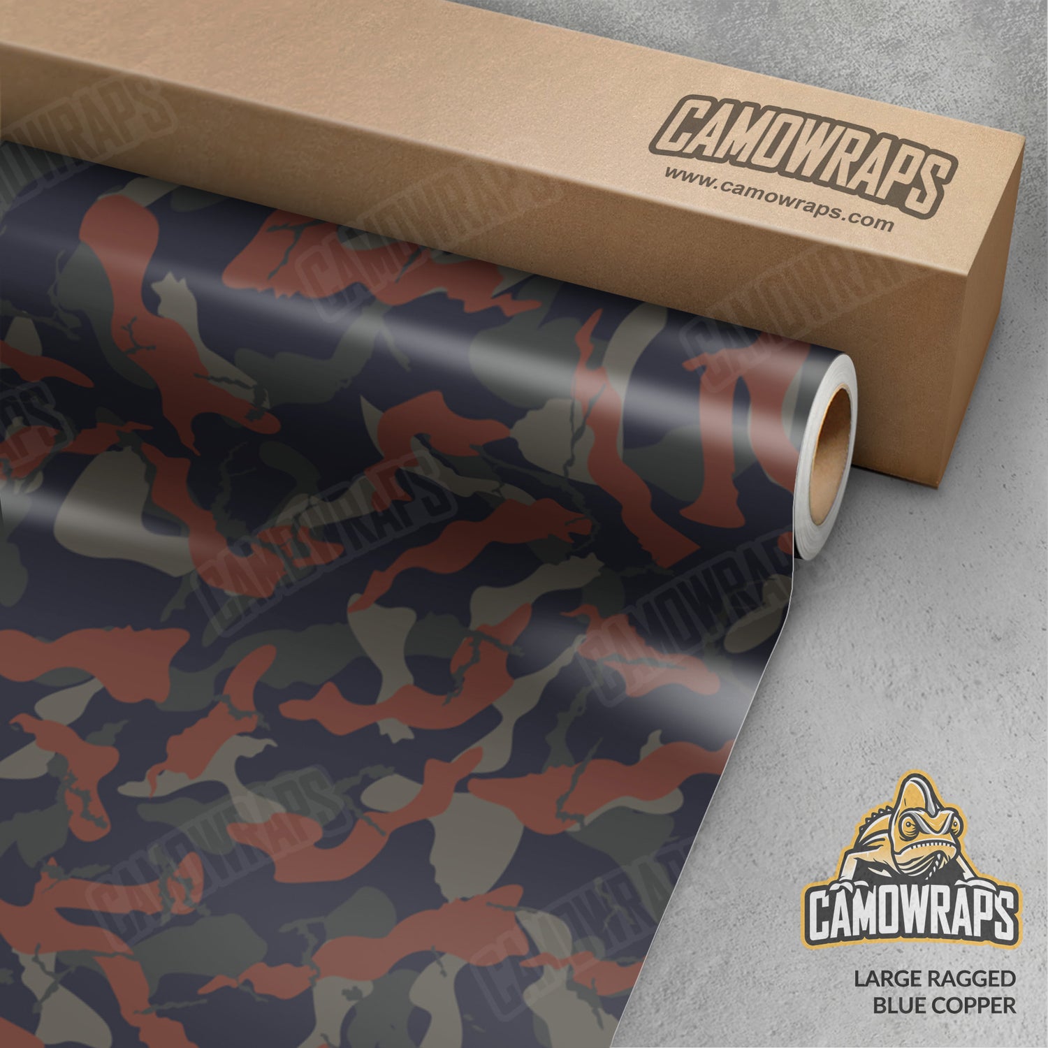 Large Ragged Blue Copper Camo Vinyl Wrap