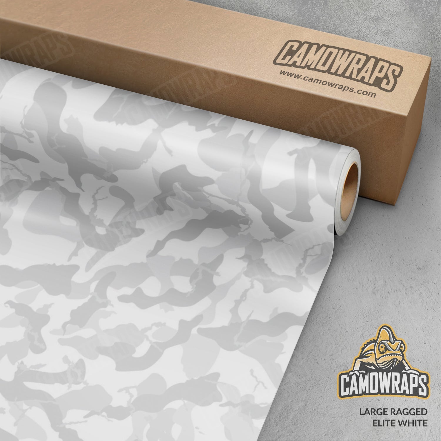 Large Ragged Elite White Camo Vinyl Wrap