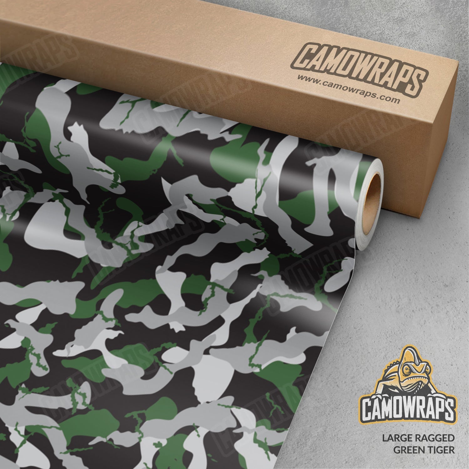 Large Ragged Green Tiger Camo Vinyl Wrap