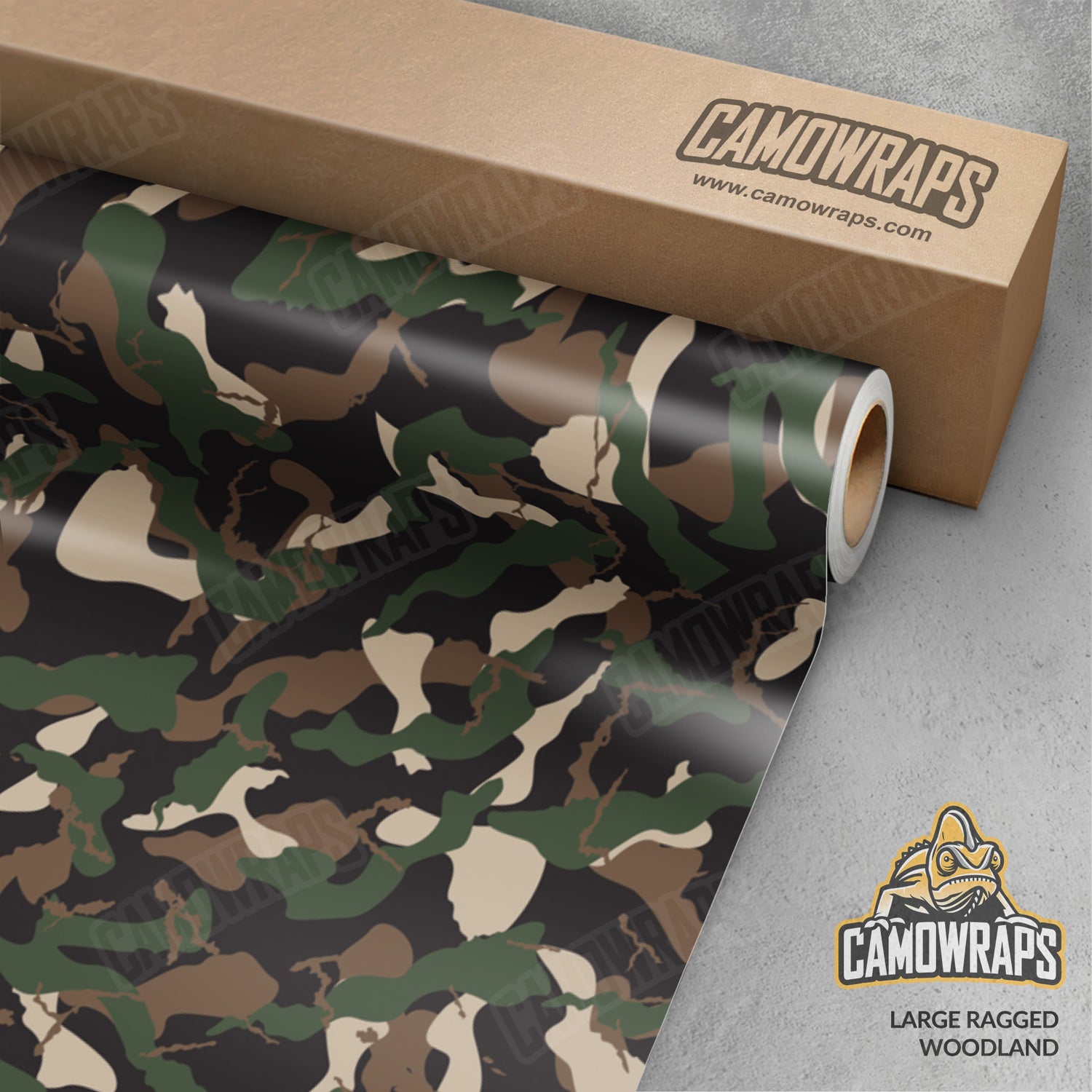 Large Ragged Woodland Camo Vinyl Wrap