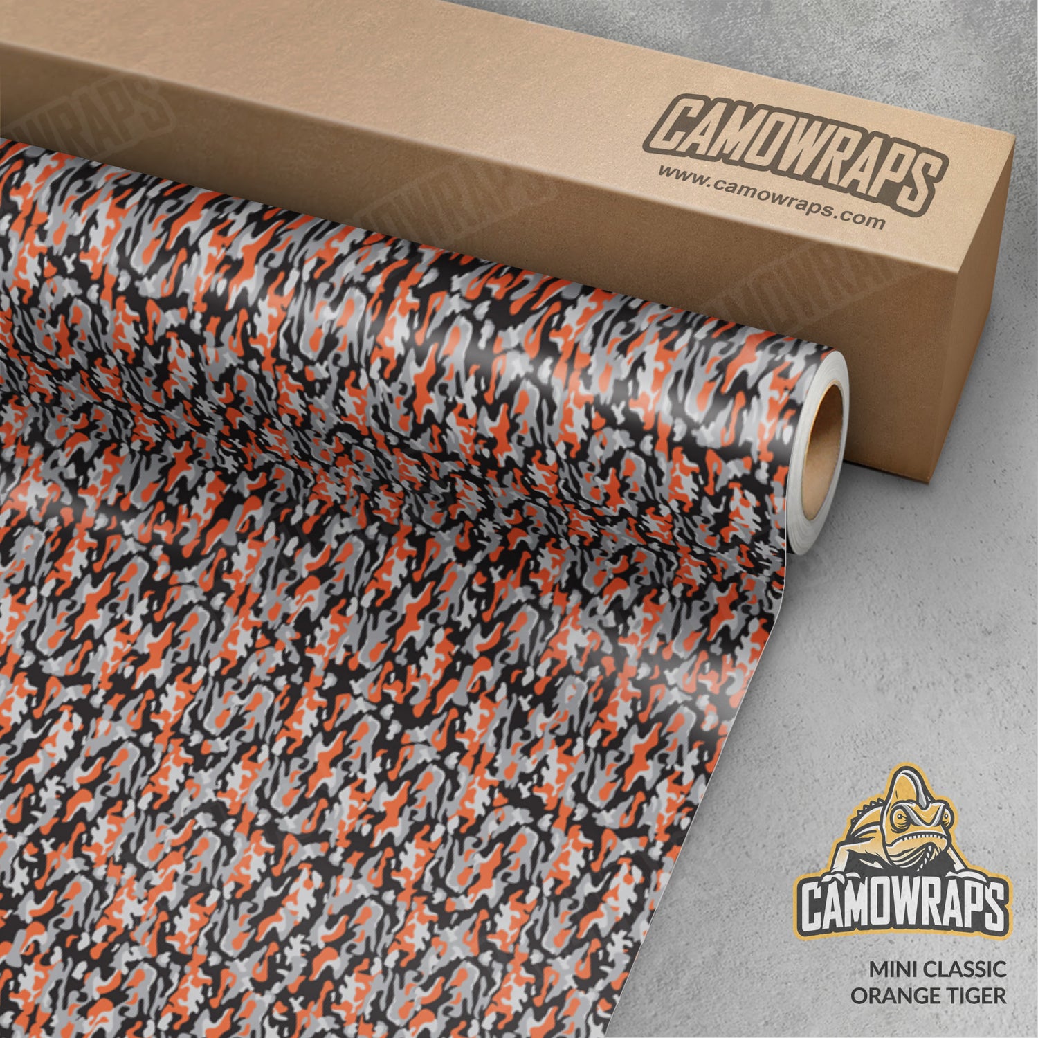 Mini Classic Orange Tiger Camo Vinyl Wrap